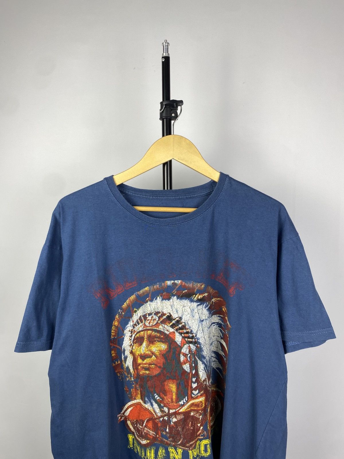 Tribal Streetwear × Vintage Vintage 90s Indian Motorcycle Classic Logo Graphic Tshirt Size US XL / EU 56 / 4 - 2 Thumbnail