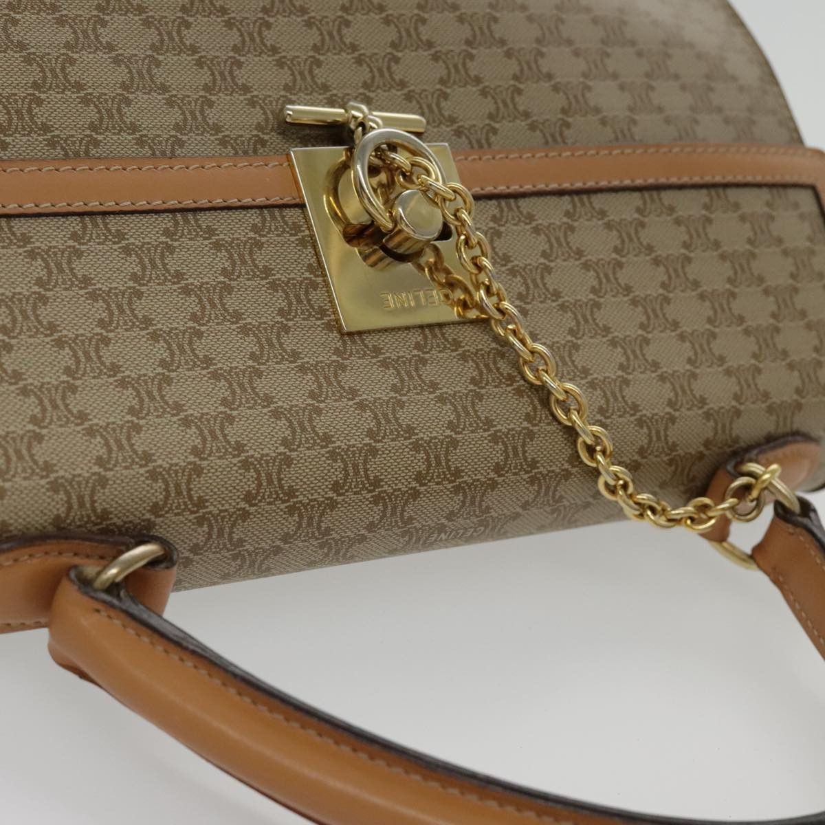 Celine CELINE Macadam Canvas Hand Bag Coated Canvas Beige Size ONE SIZE - 6 Thumbnail