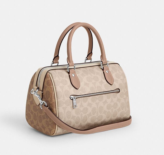 Coach Rowan Satchel Bag In Blocked Signature Canvas CW377 Size ONE SIZE - 7 Thumbnail