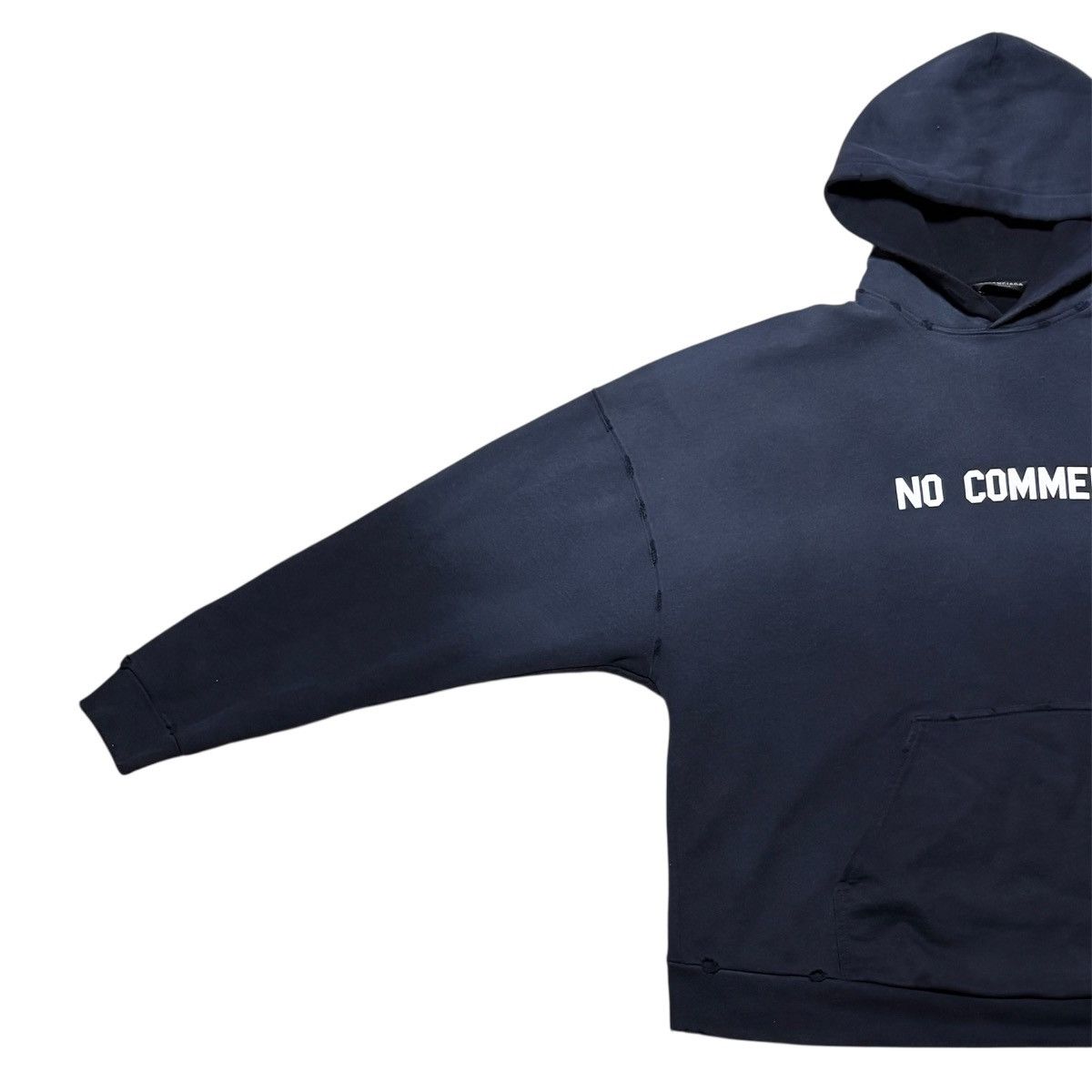 Balenciaga SPRING 22 BALENCIAGA BY DEMNA NO COMMENT DISTRESSED HOODIE 2 Size US M / EU 48-50 / 2 - 5 Thumbnail
