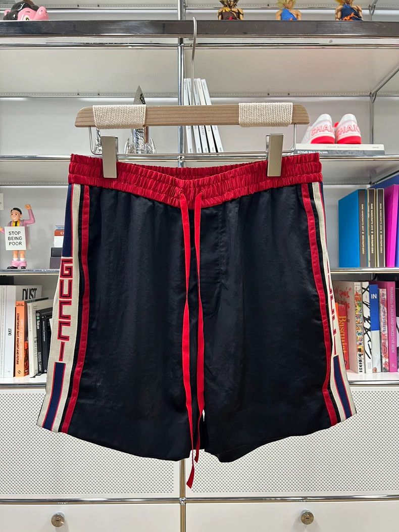 Gucci Gucci Black red side webbing elastic drawstring waist men's Size US 40 / EU 56 - 1 Thumbnail