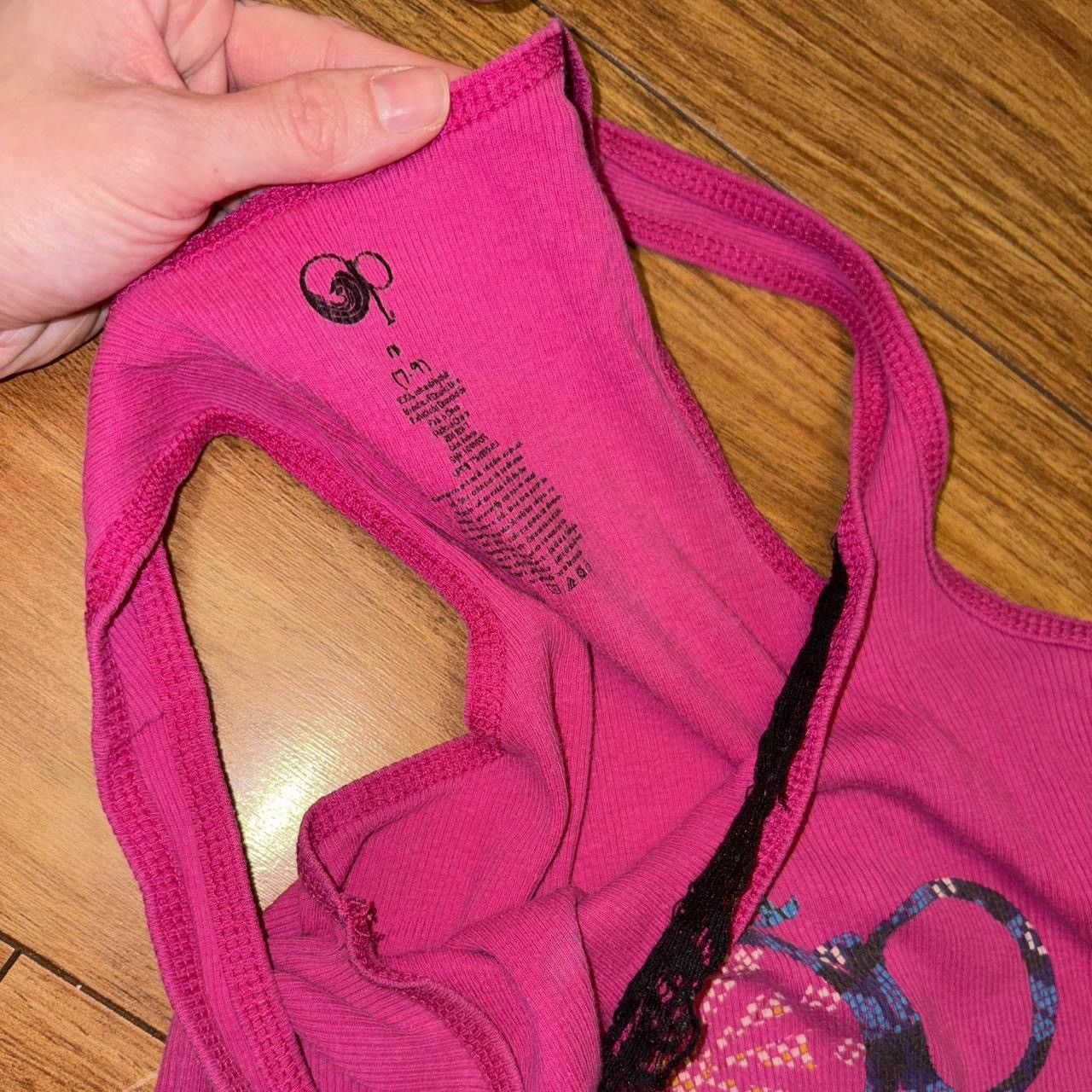 Other Pink Y2K tank top with black lace detailing Size M / US 6-8 / IT 42-44 - 3 Thumbnail