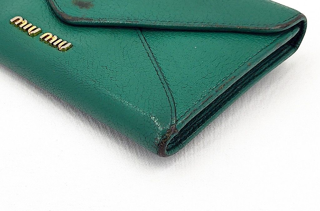 Miu Miu MIU MIU green leather large envelope wallet Size ONE SIZE - 12 Thumbnail