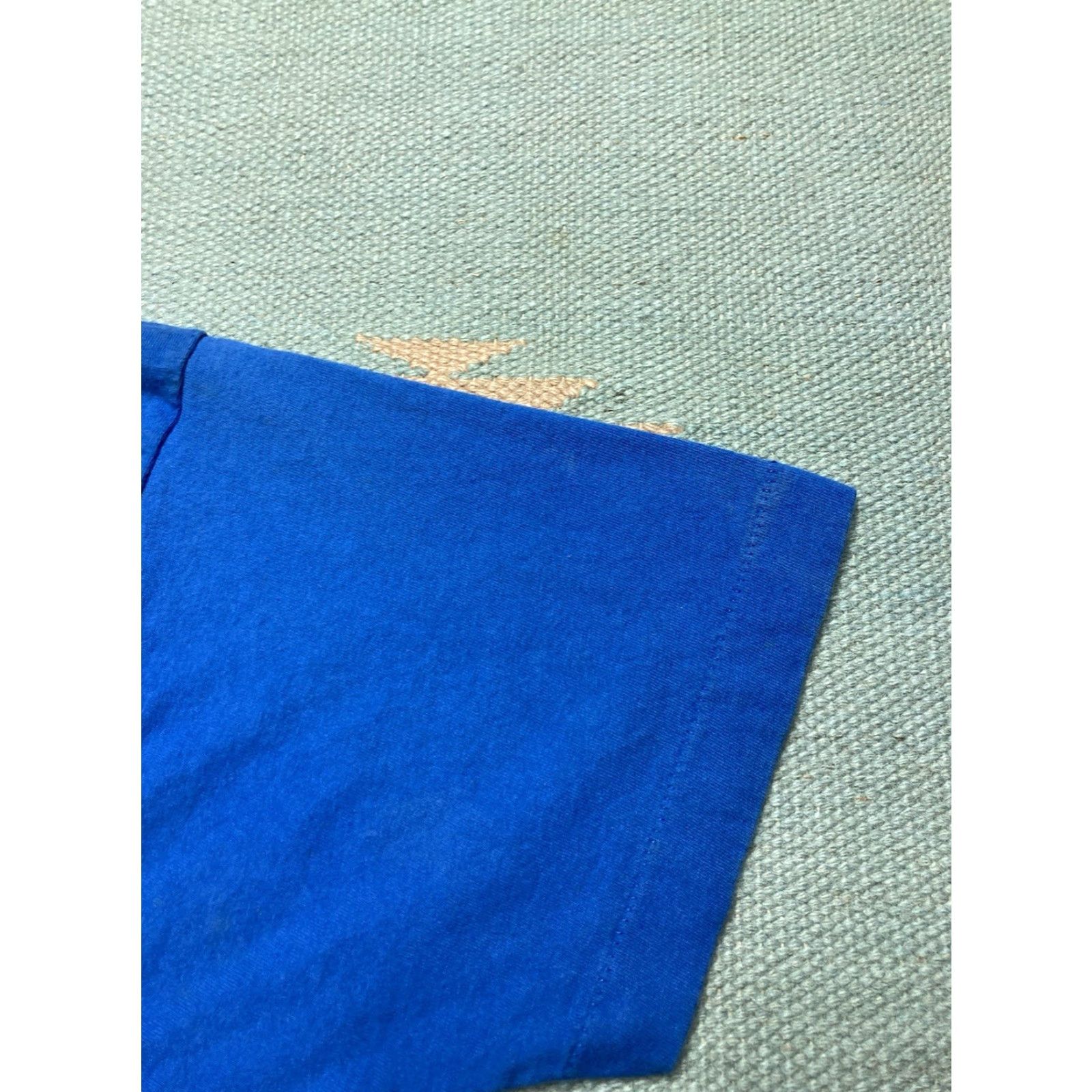 Fruit Of The Loom VINTAGE Fruit of the Loom T-Shirt Pocket 80s Blue Cotton Large Mens Shirt Size US L / EU 52-54 / 3 - 3 Thumbnail