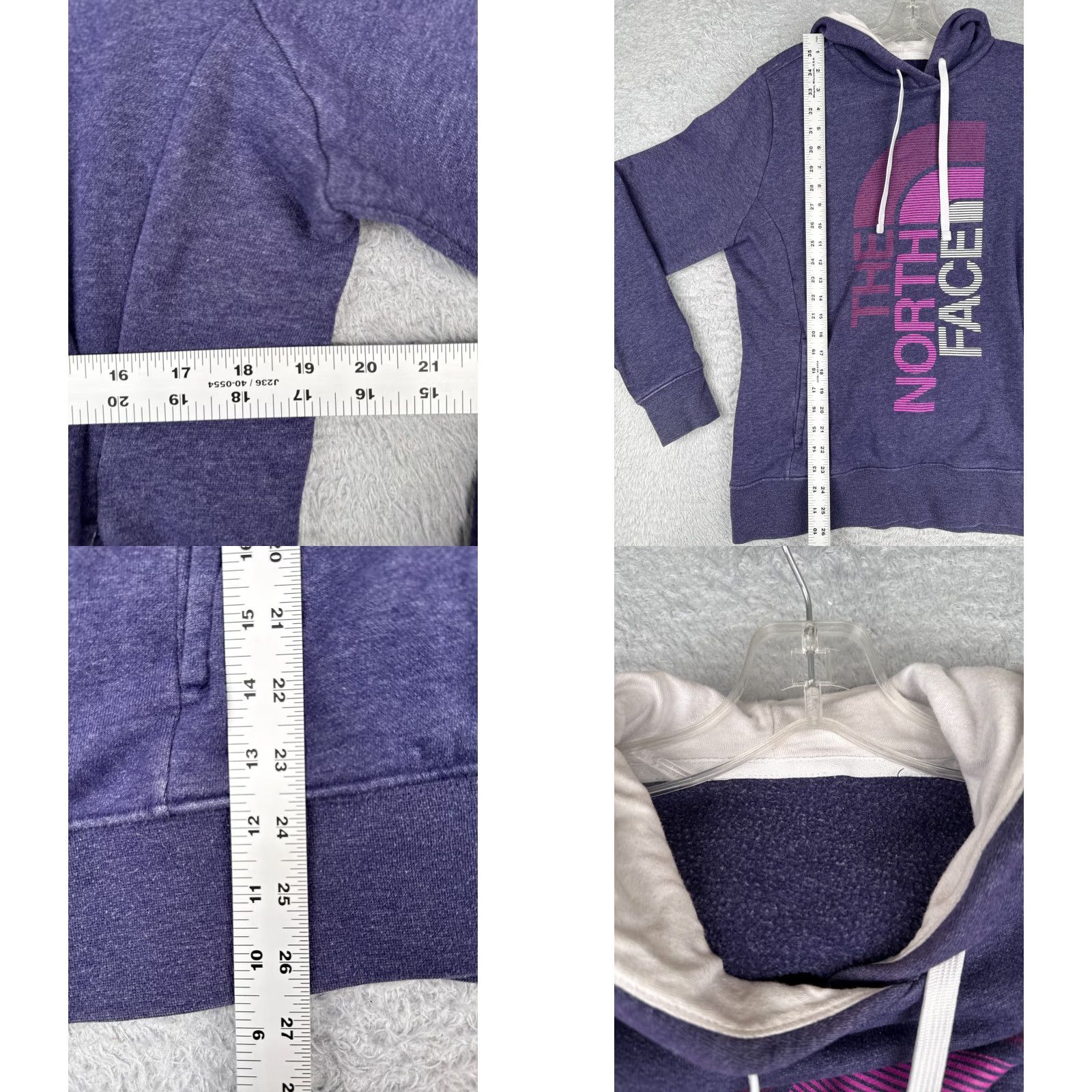 The North Face The North Face Hoodie Women Small Purple Pullover Pockets Cotton Blend Logo Sweatshirt Pullover Size S / US 4 / IT 40 - 8 Thumbnail