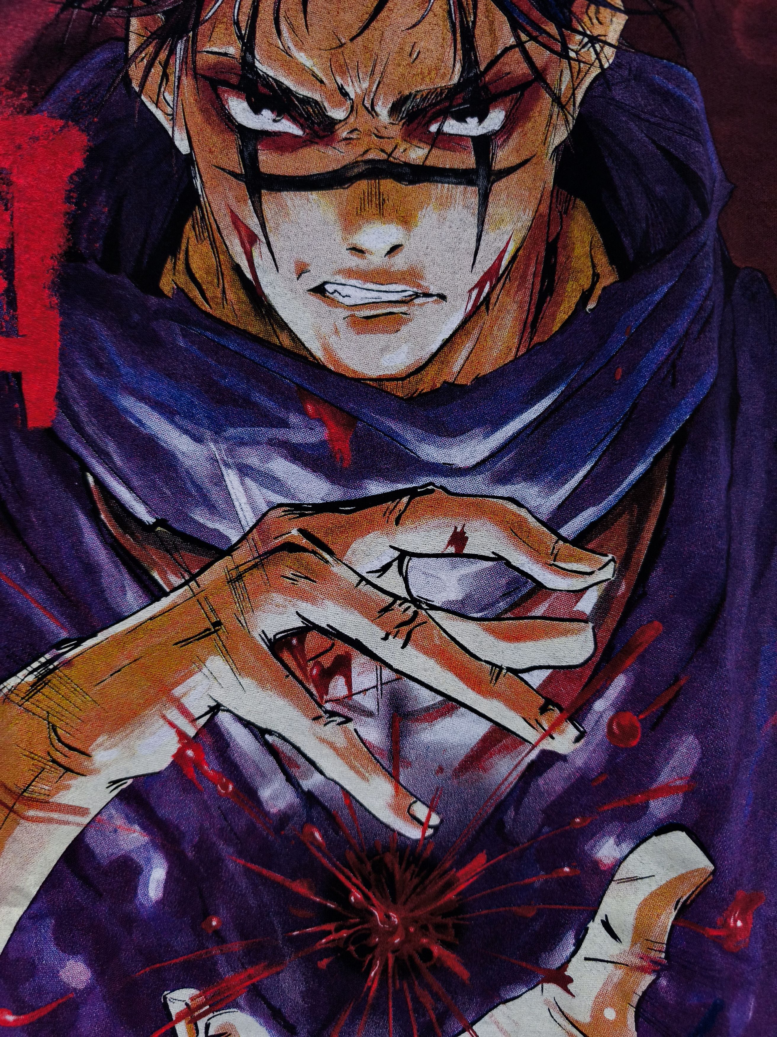 Anime Jujutsu Kaisen Choso Blood Art Aesthetic T-shirt Size US XL / EU 56 / 4 - 7 Thumbnail