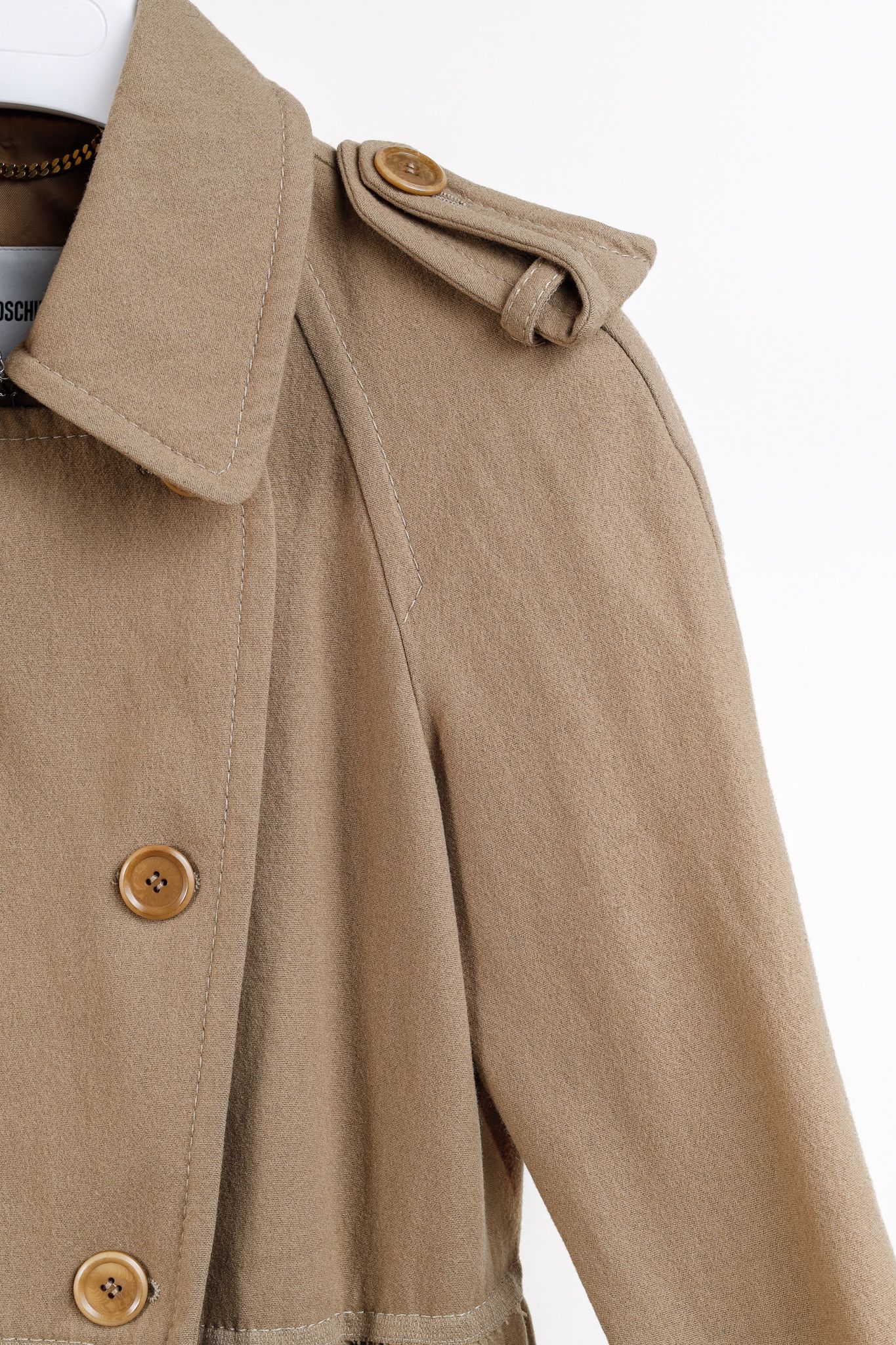 Moschino Moschino Tiered Wool Camel Trench-Style Coat Size S / US 4 / IT 40 - 5 Thumbnail
