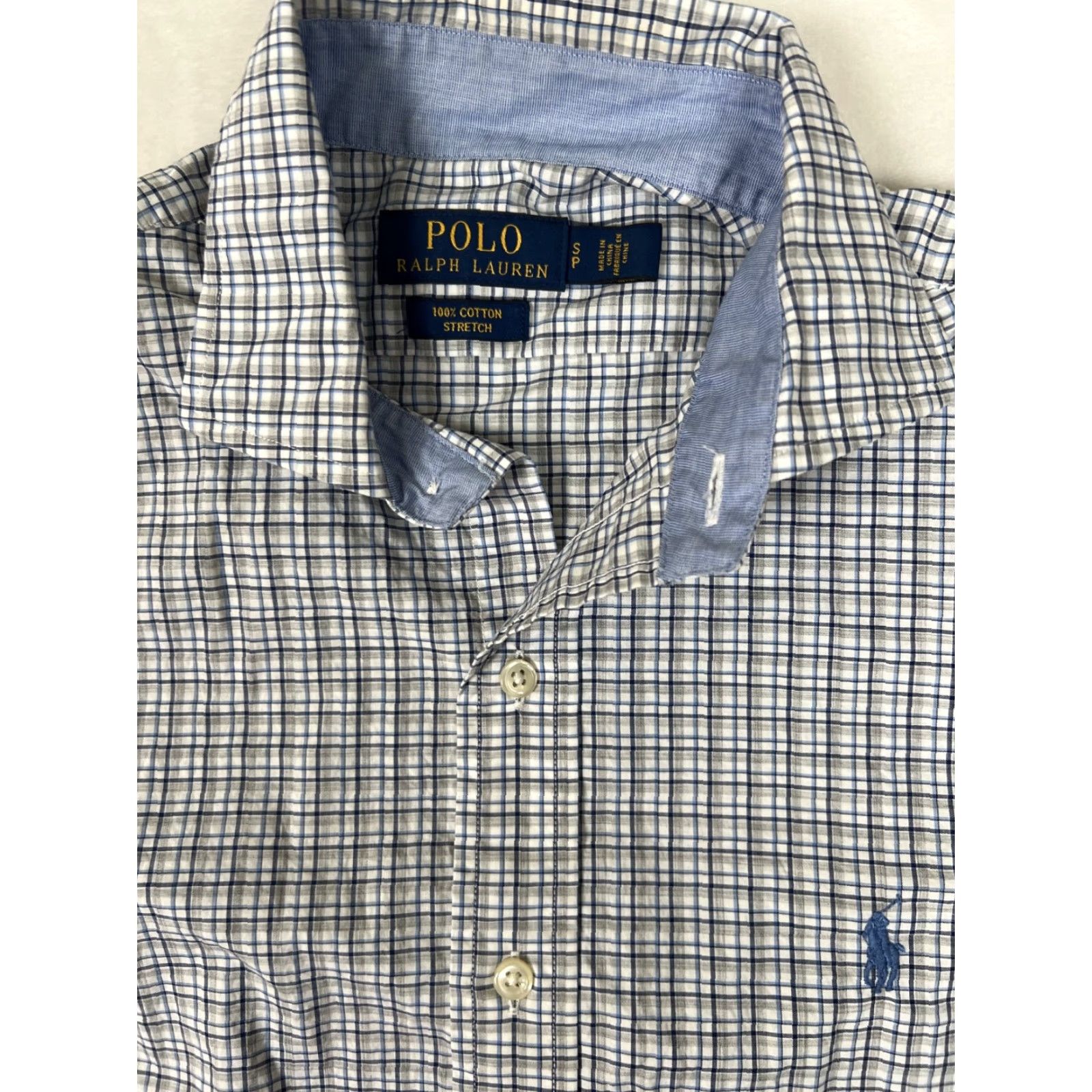 Polo Ralph Lauren Polo Ralph Lauren Button-Down Shirt Mens Small Plaid Blue White Gray Classic Button-Up Long Sleeve, Cotton, Regular Fit, Casual, All Seasons Size US XXL / EU 58 / 5 - 2 Thumbnail