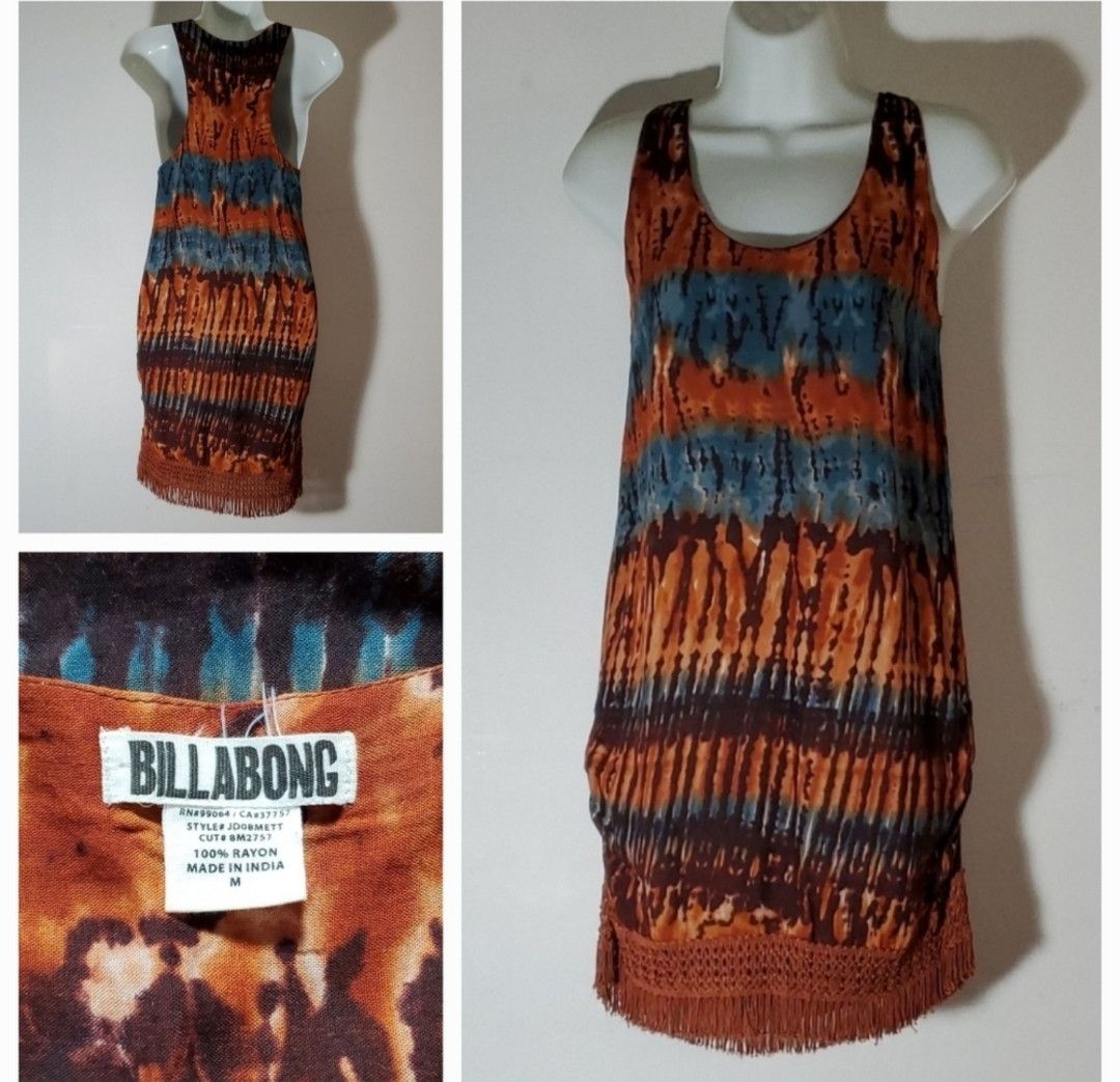 Billabong Billabong Size XS Dress Tie Dye Fringe Tassel Racer Back Size XS / US 0-2 / IT 36-38 - 10 Thumbnail