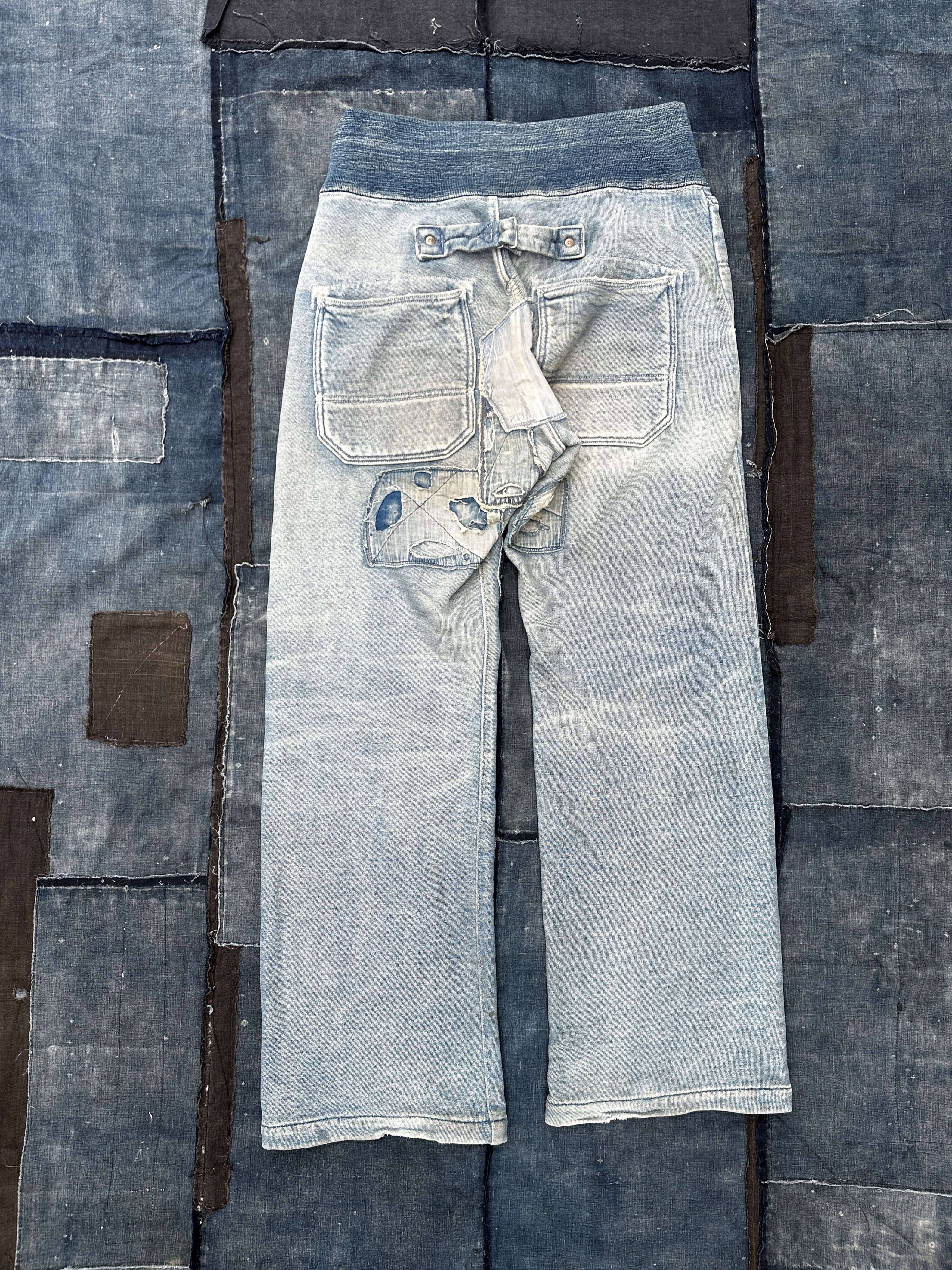 Kapital 2009 Buckleback denim Old man and the sea Boro Sweatpants Size US 36 / EU 52 - 8 Thumbnail