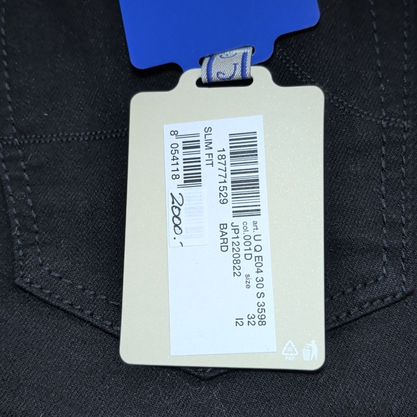 Jacob Cohen Jacob Cohen Midnight Black Slim Men Jeans Size 32 Size US 32 / EU 48 - 2 Thumbnail