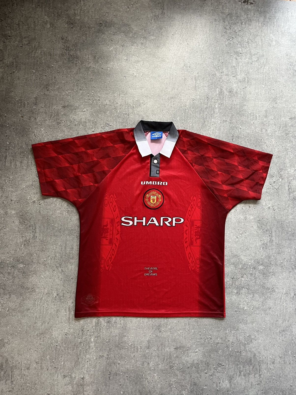 image of Manchester United 94/95 Soccer Jersey Vintage Umbro 90's in Red, Men's (Size XL)