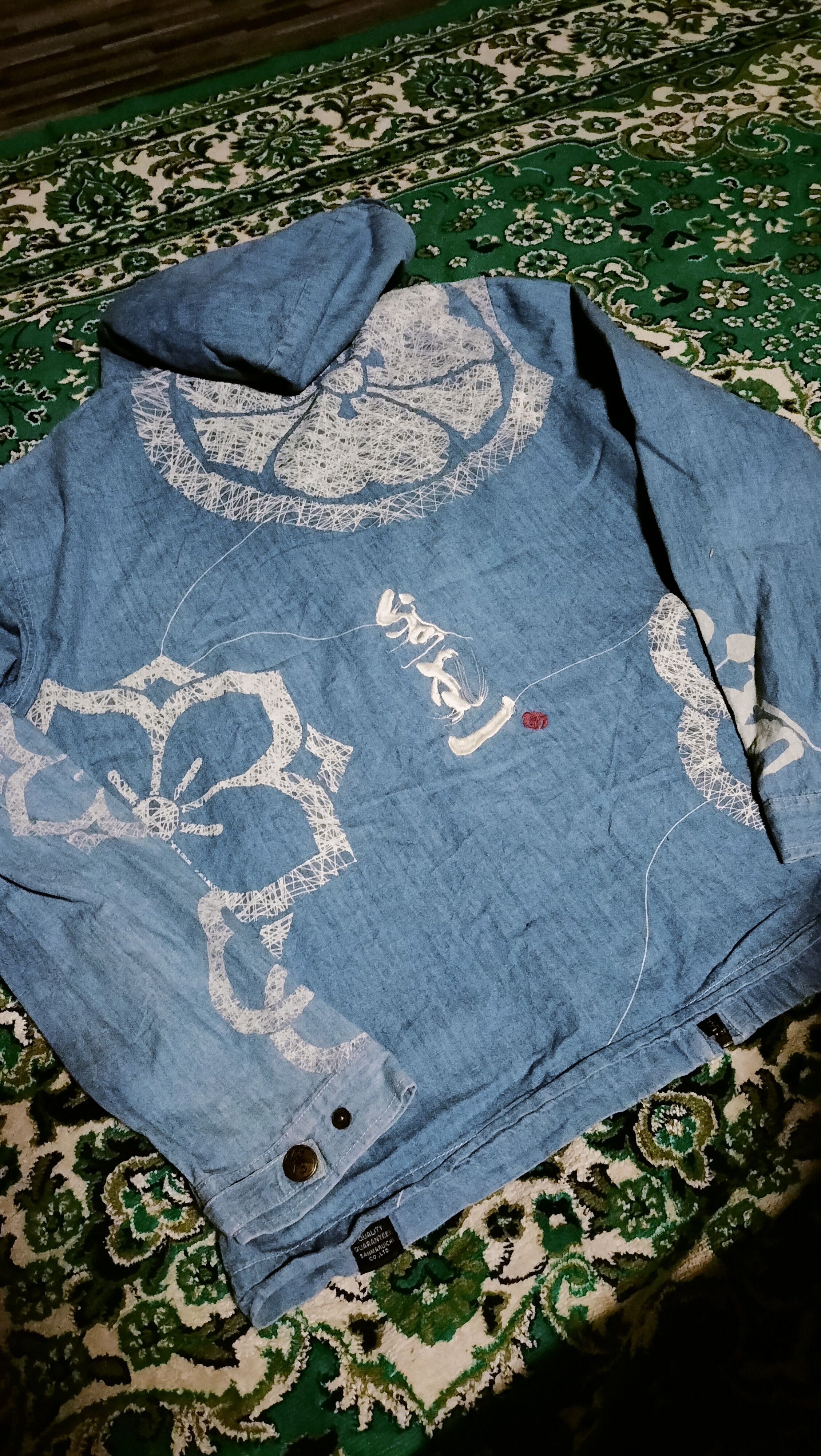 Japanese Brand Sanmaruichi Sukajan embroidery Chambray Hoodie Japanese Arts Size US M / EU 48-50 / 2 - 6 Thumbnail
