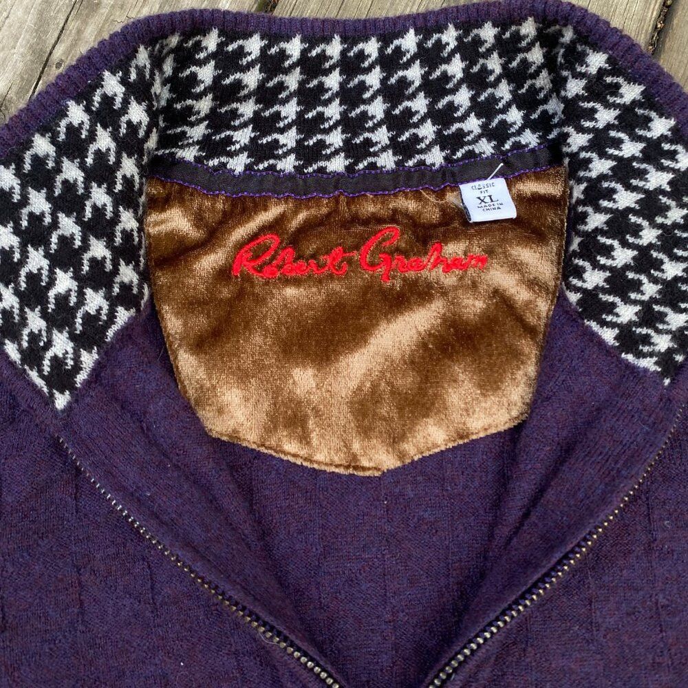 Robert Graham Vintage Robert Graham Stretch Knit 1/4 Zip Pullover 100% Wo Size US XL / EU 56 / 4 - 3 Thumbnail