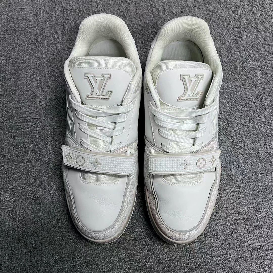 Louis Vuitton louis vuitton low-top white sneakers with touch strap Size US 9 / EU 42 - 2 Thumbnail