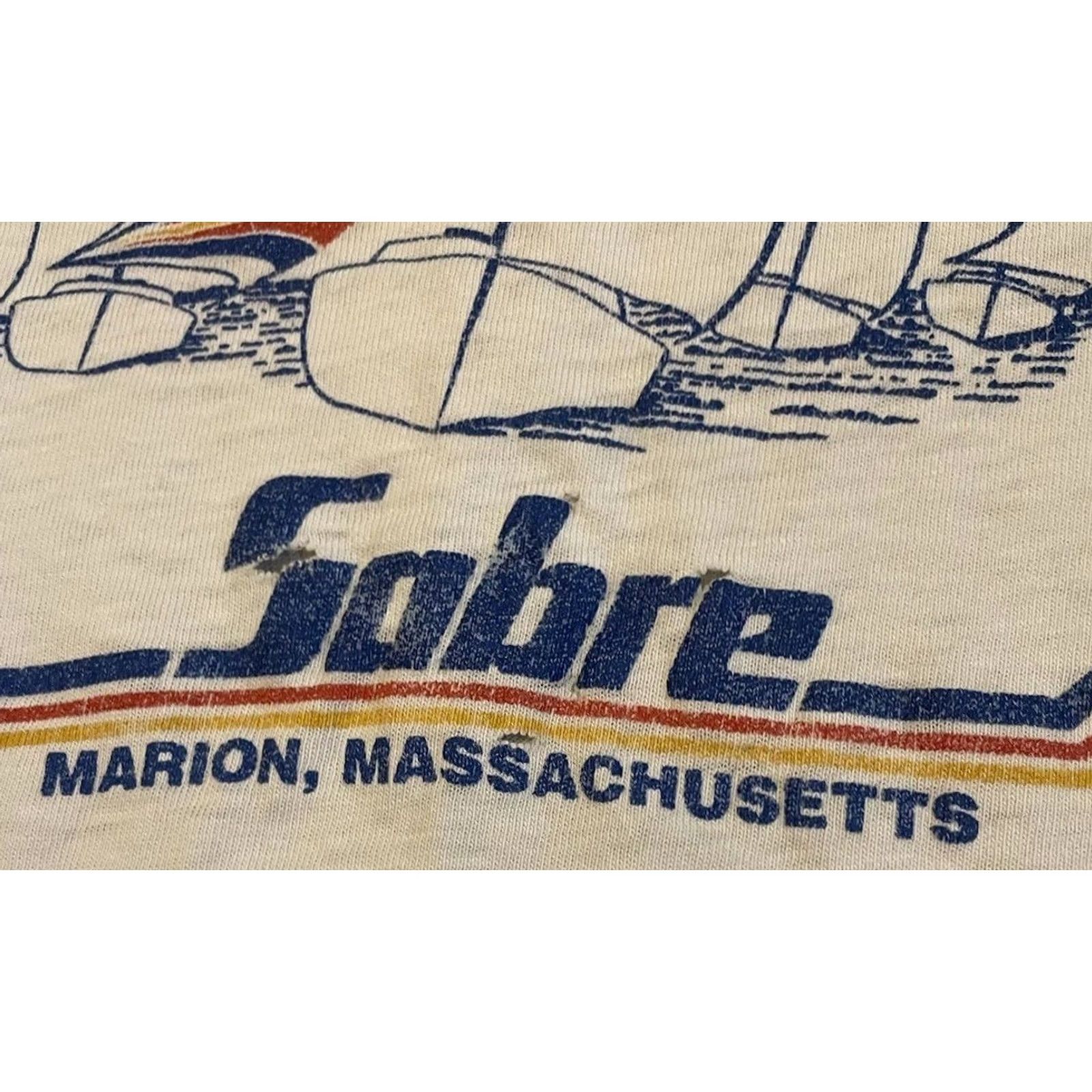 Vintage VINTAGE World Cup Regatta Shirt M White Thrashed Faded 80s 90s Surf Beach Grunge Single Stitch Mens T-Shirt Size US M / EU 48-50 / 2 - 7 Thumbnail