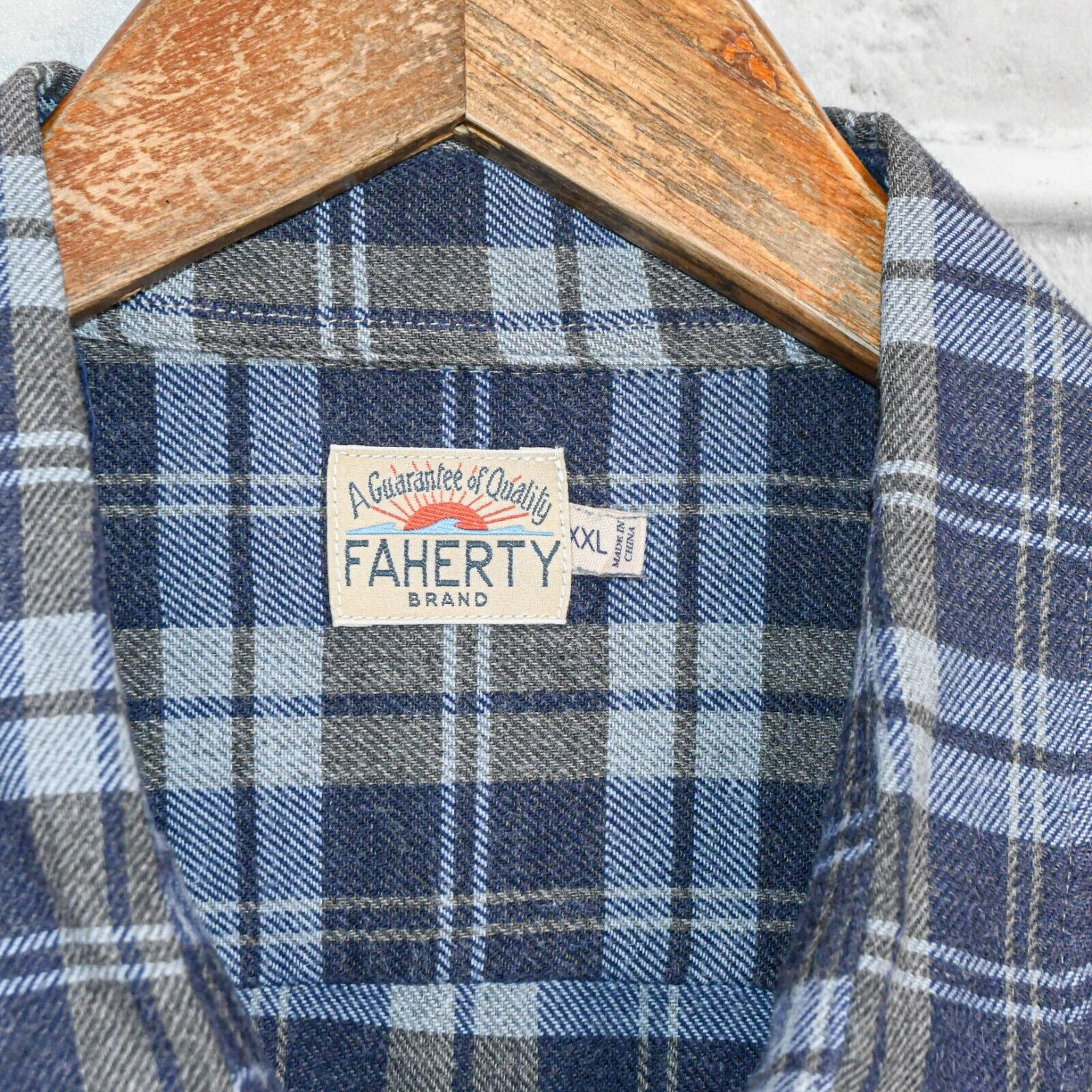 Faherty Faherty Brand Button up Flannel Shirt Blue Grey Plaid cotton Size US XXL / EU 58 / 5 - 2 Thumbnail