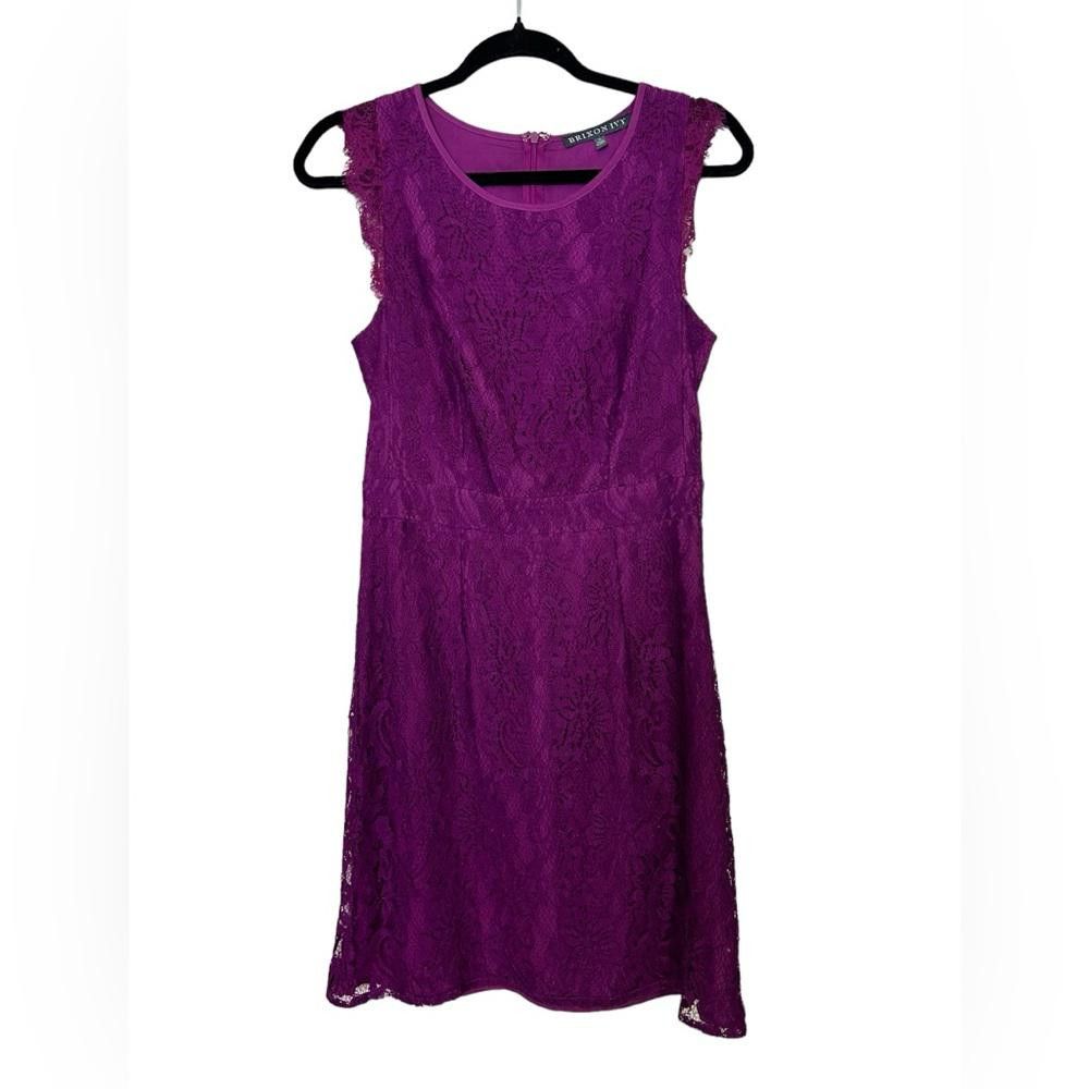 Designer Brixon Ivy l Purple Sleeve Lace Sheath Dress Small Size S / US 4 / IT 40 - 1 Thumbnail