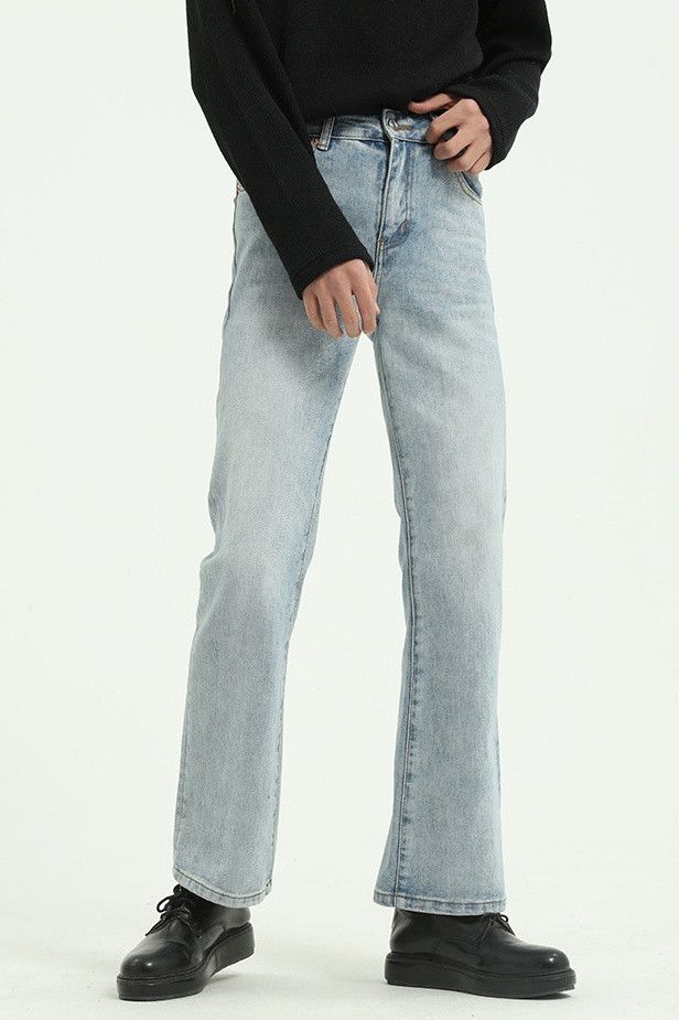 Designer × Japanese Brand Light blue washed non-stretch flared jeans Size US 32 / EU 48 - 3 Thumbnail