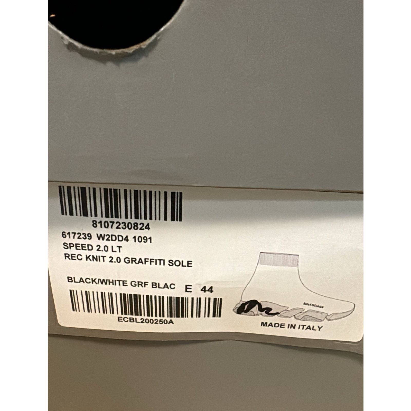 Balenciaga o1rshd1 Q:2 / Rec Knit Graffiti Speed 2.0 Lt Sneakers Size US 11 / EU 44 - 18 Thumbnail