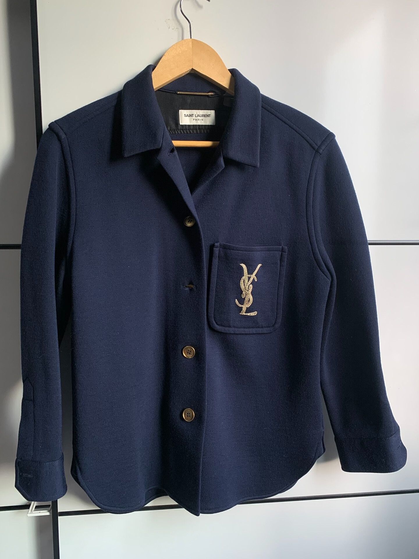 Saint Laurent Paris Saint Laurent Gold Embroidered Coat Size XXS / US 00 / IT 34 - 1 Thumbnail