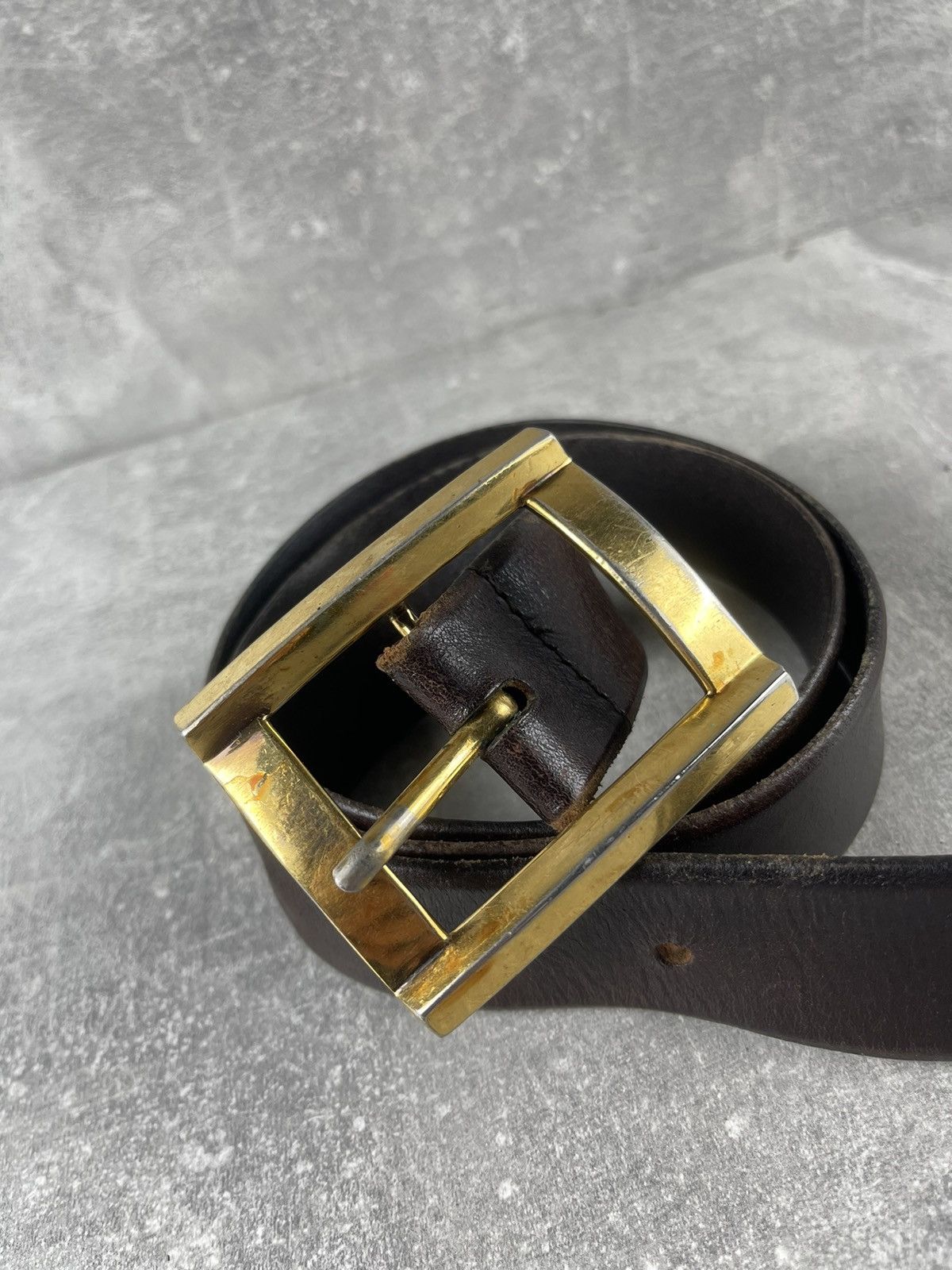 Dolce & Gabbana Dolce Gabbana Leather Belt Brown Gold Buckle Size 95/36 Size ONE SIZE - 3 Thumbnail