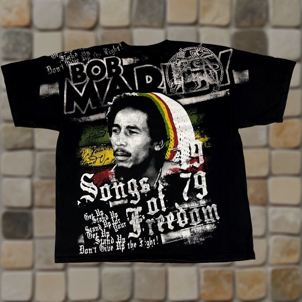 Vintage VINTAGE Zion Rootswear Bob Marley Shirts 2XL Black Graphic Print Music Mens T-Shirt Size US XXL / EU 58 / 5 - 1 Thumbnail