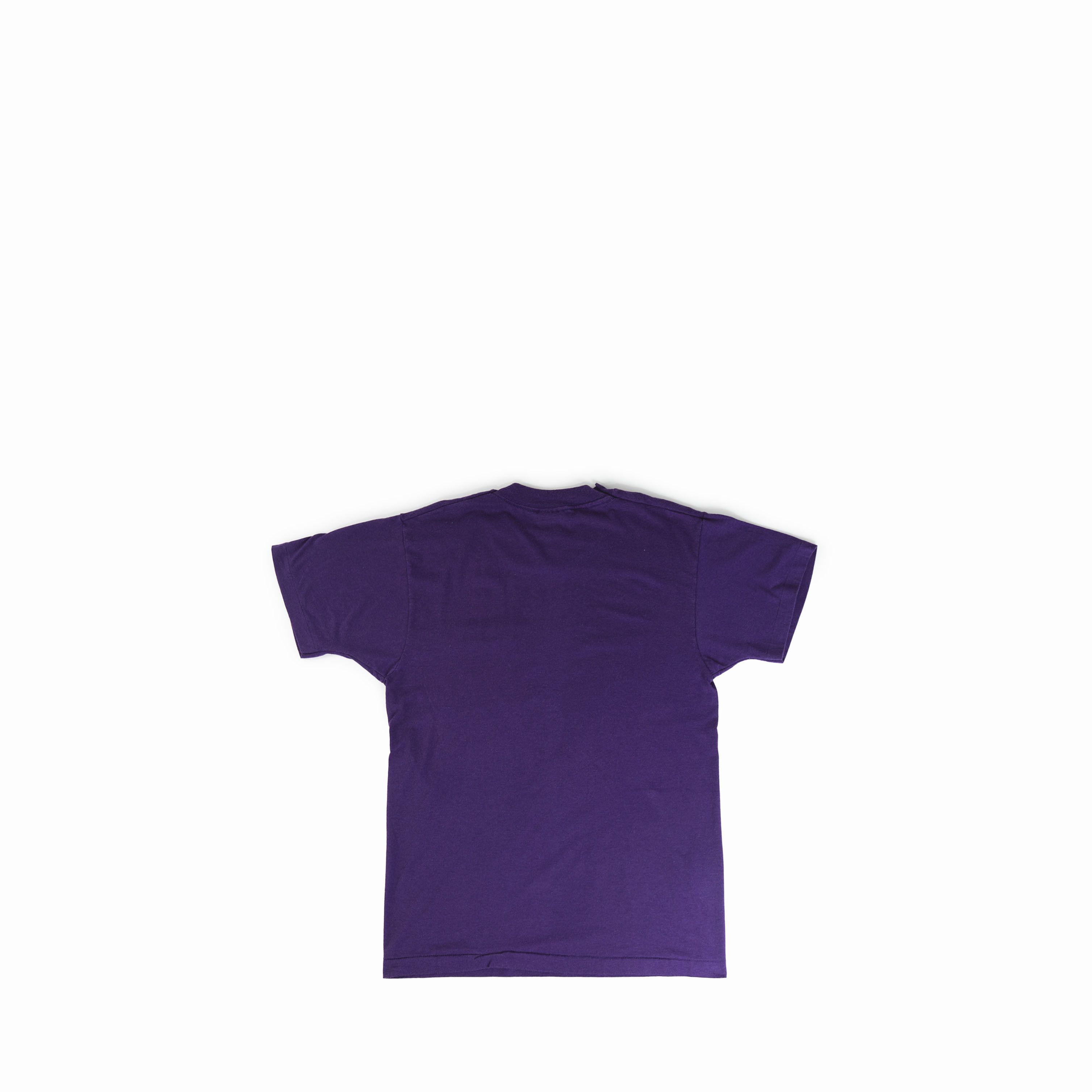 Vintage Vintage 1980's Purple Fruit Of The Loom Pocket Tee Shirt Size US M / EU 48-50 / 2 - 2 Thumbnail