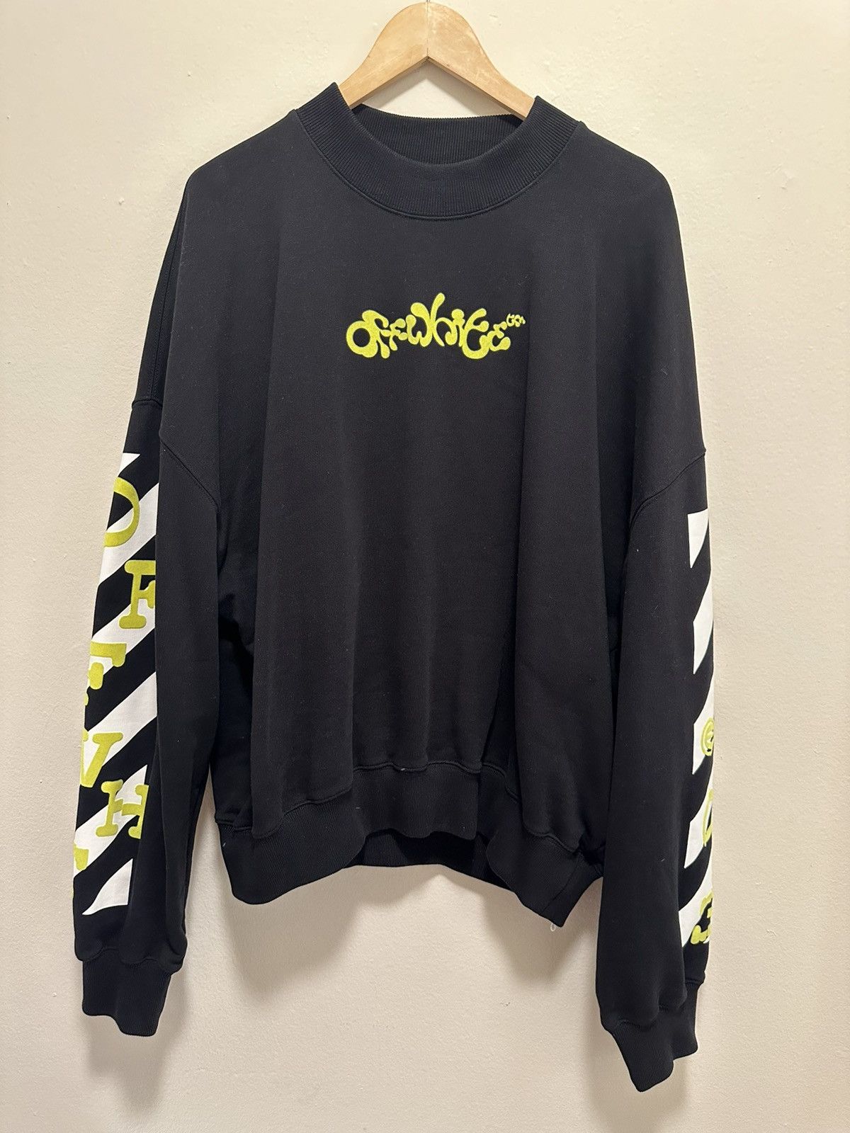 Off-White OFF WHITE OPPOSITE ARR BOXY CREWNECK - BLACK/LIME LARGE Size US L / EU 52-54 / 3 - 1 Thumbnail