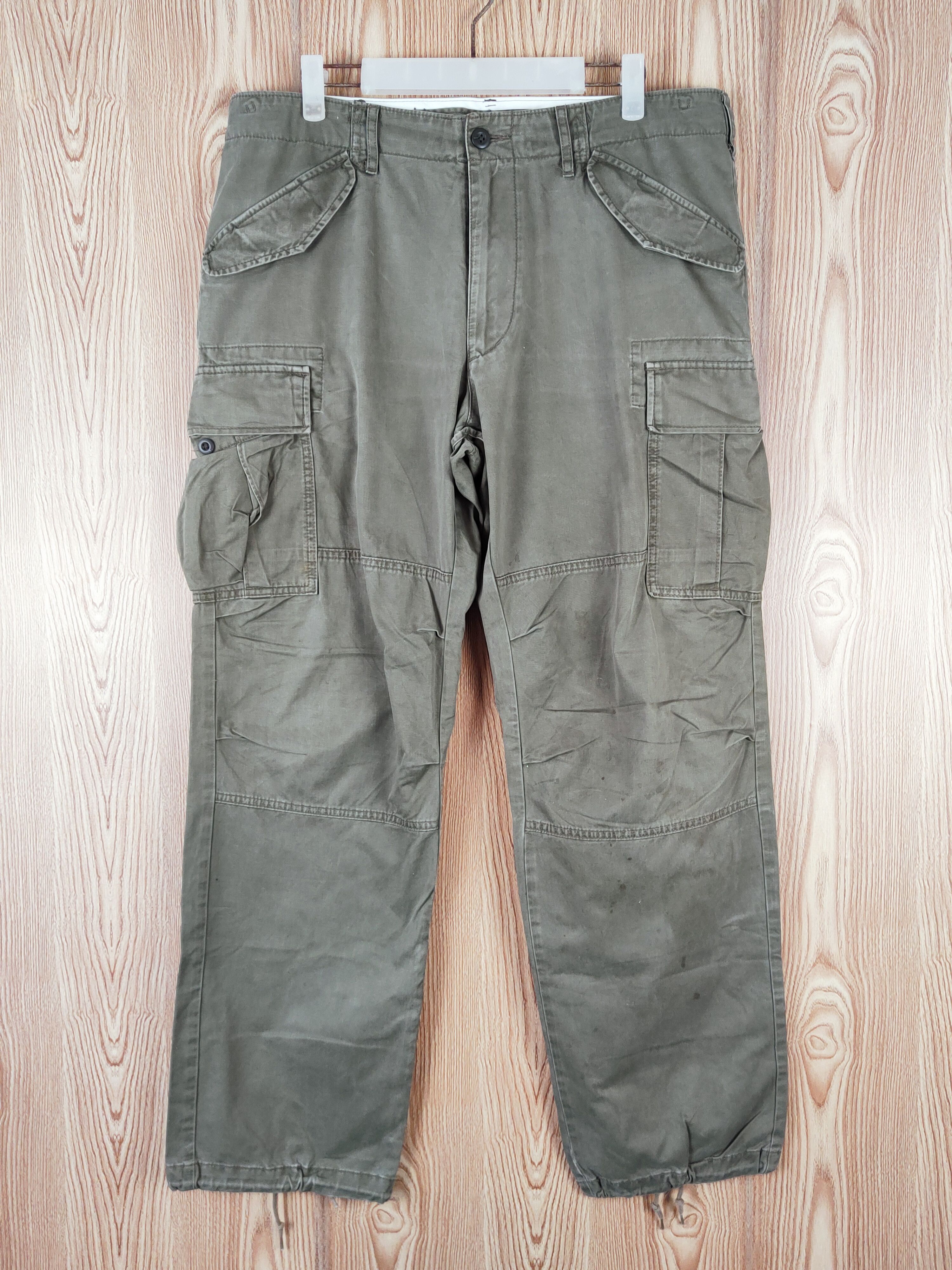 Japanese Brand Uniqlo Green Multipocket Tactical Cargo Pants #W213 Size US 35 - 1 Thumbnail