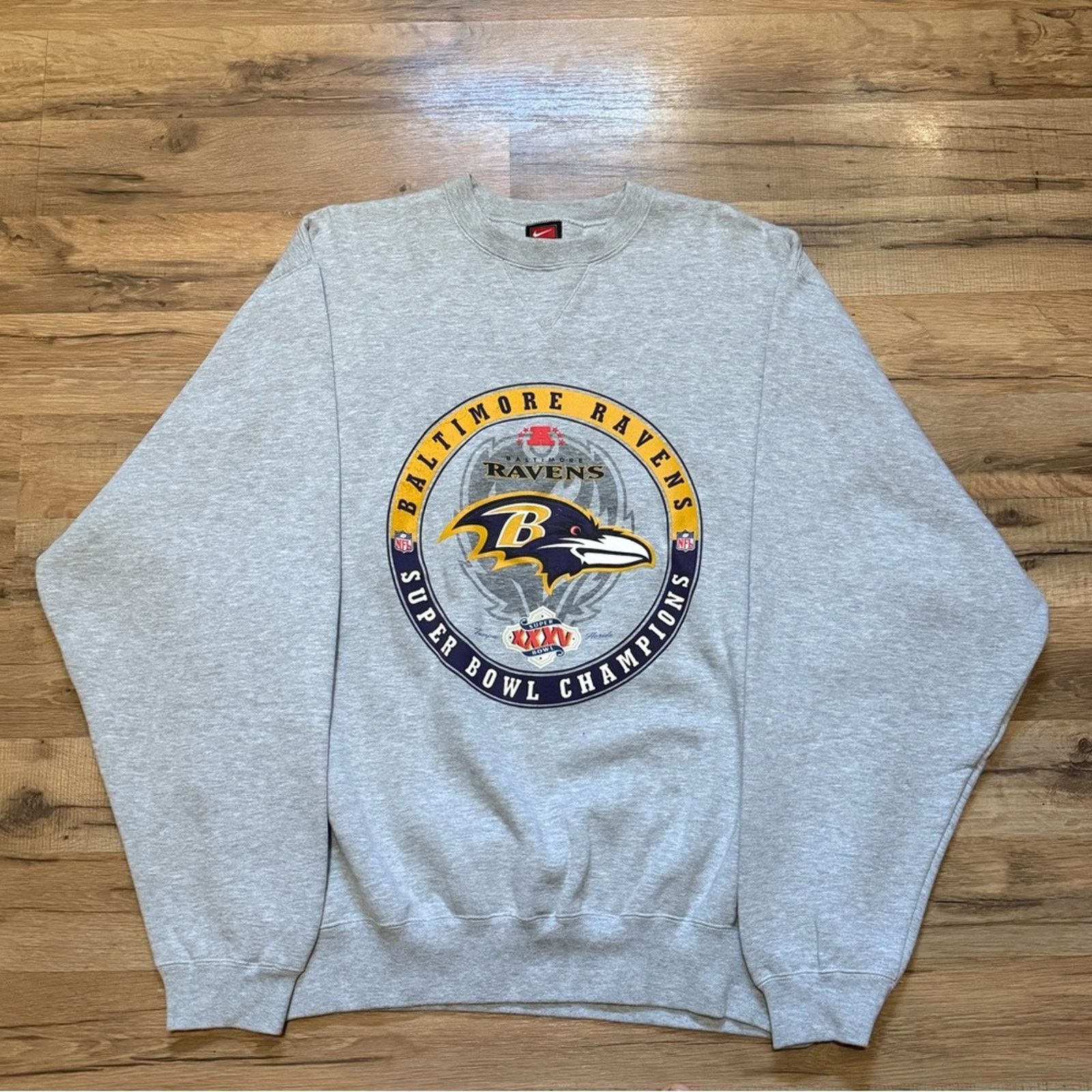 Nike 2001 Nike Baltimore ravens Super Bowl Champions Sweatshirt Size US L / EU 52-54 / 3 - 1 Thumbnail