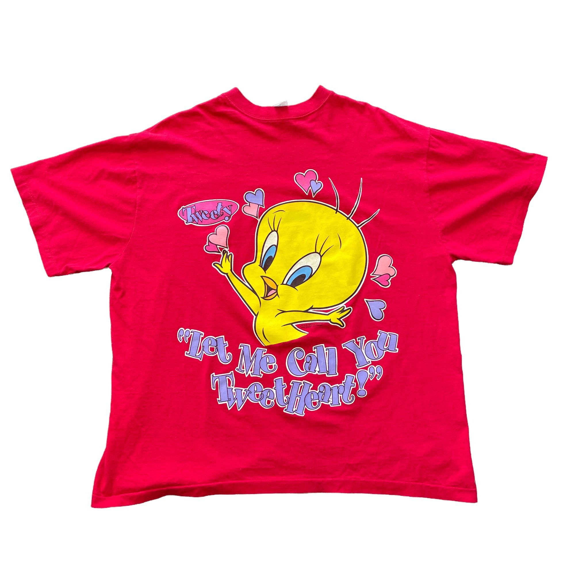 Vintage Looney Tunes Tweety Bird Let Me Call You Tweetheart Red Size US XL / EU 56 / 4 - 1 Thumbnail