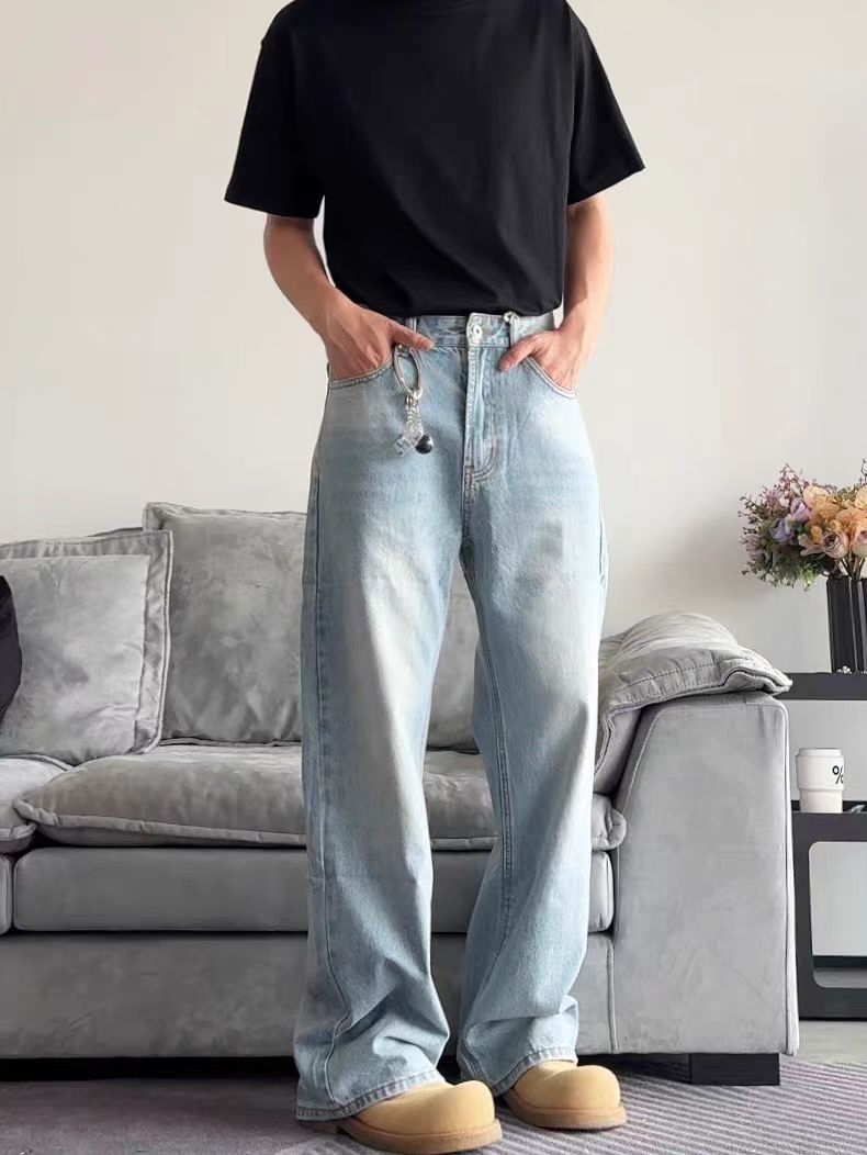 Japanese Brand × Vintage Washed Blue Relaxed Wide Leg Hip Hop Jeans Size US 28 / EU 44 - 2 Thumbnail