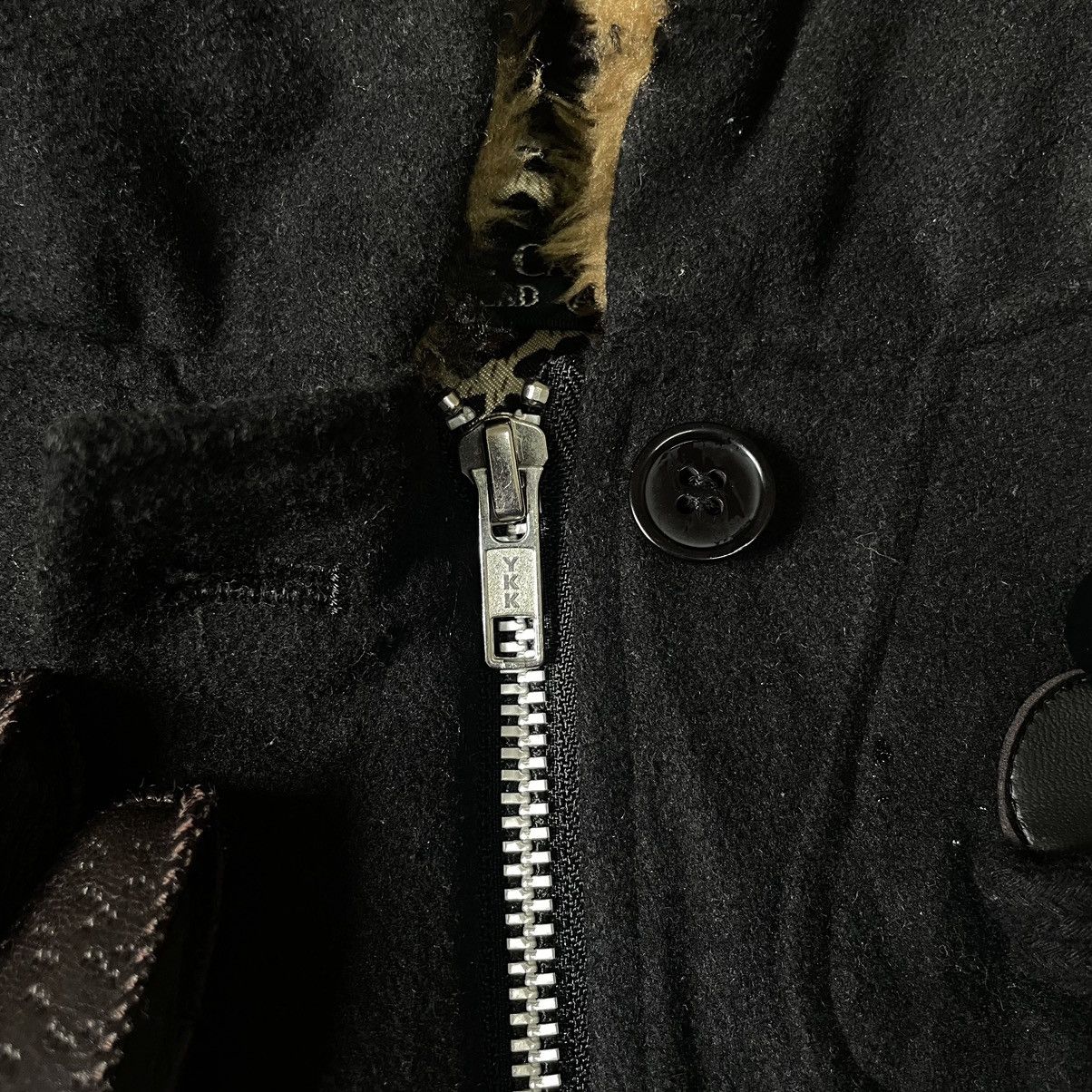 14th Addiction 🇯🇵 Hell Cat Punks Goa Asymmetrical Wool Jacket Leopard Fur Size S / US 4 / IT 40 - 11 Thumbnail
