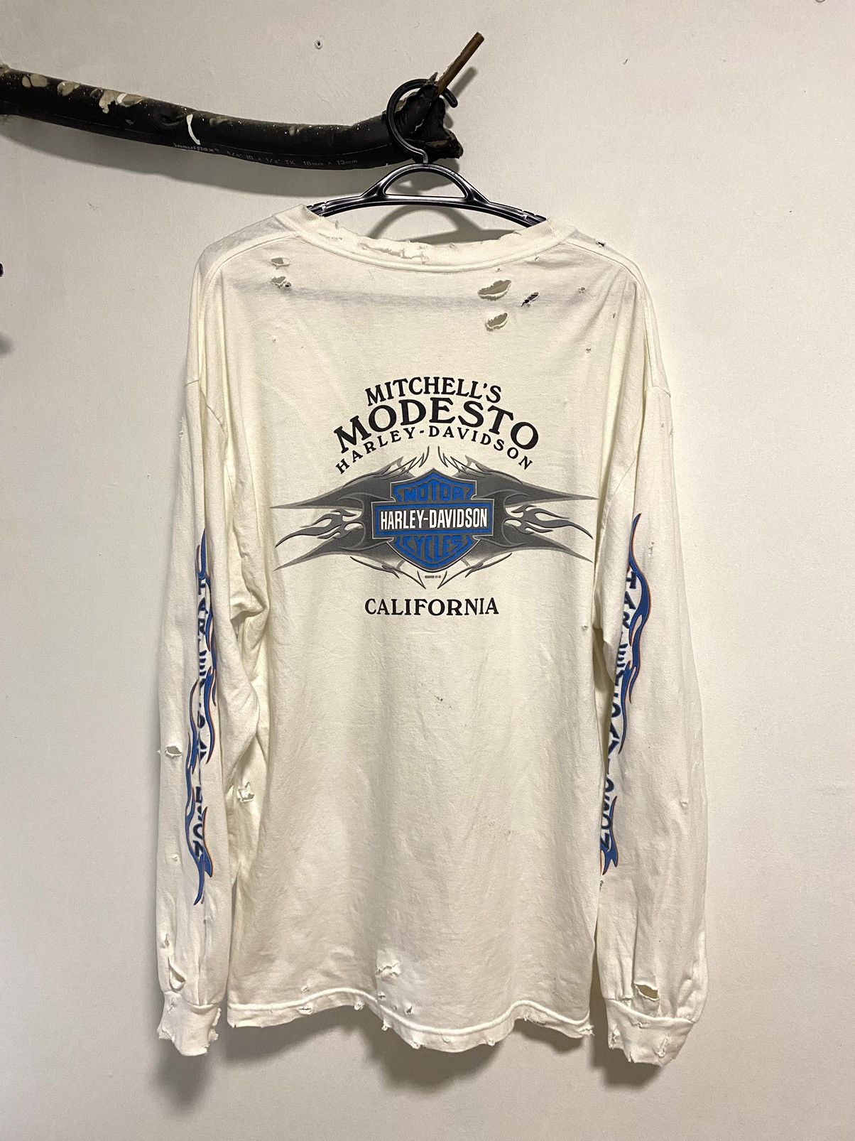 4GSELLER Vintage Y2k 2005 Harley davidson thrashBlue Flame Distressed Size US L / EU 52-54 / 3 - 14 Thumbnail
