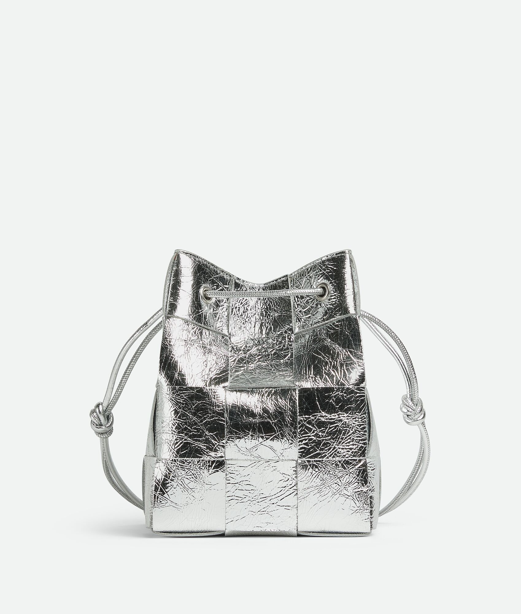 Bottega Veneta o1n1vont1124 Size: OS / Small Cassette Bucket Bag in Silver Size ONE SIZE - 1 Thumbnail