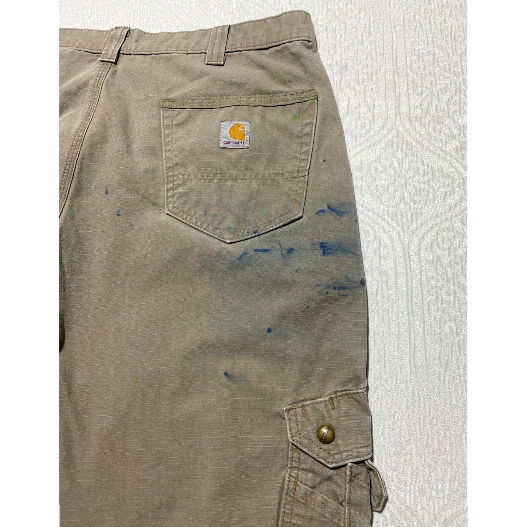 Carhartt VINTAGE Carhartt B342 Double Knee Relaxed Fit Ripstop Cargo Work Pants Tan Mens 38x34 Size US 38 / EU 54 - 6 Thumbnail