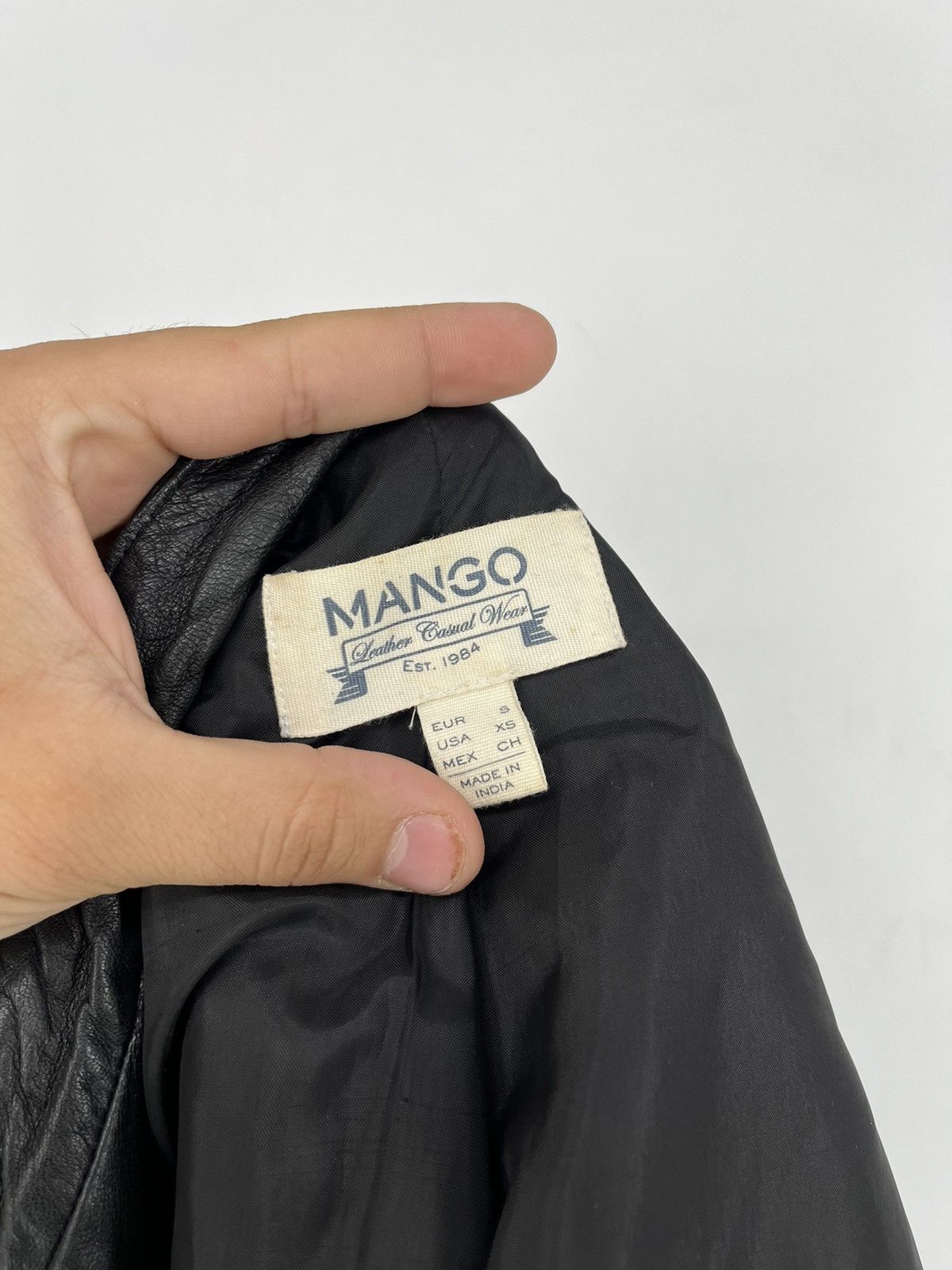 Leather × Mango Mango Black Leather Biker Jacket Racing Moto HONDA BMW Size S / US 4 / IT 40 - 12 Thumbnail
