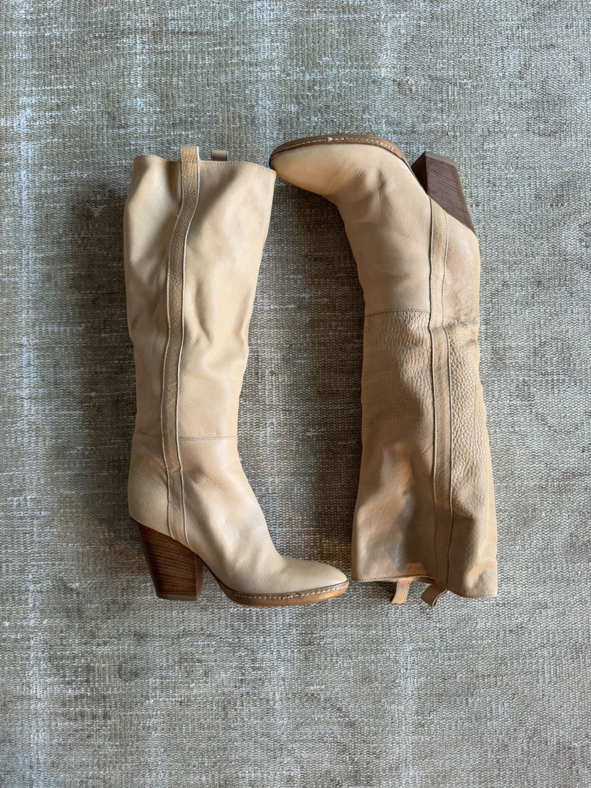 A.F. Vandevorst Rare A.F. Vandevorst tan/nude leather heeled boots sz 37 Size US 7 / IT 37 - 3 Thumbnail