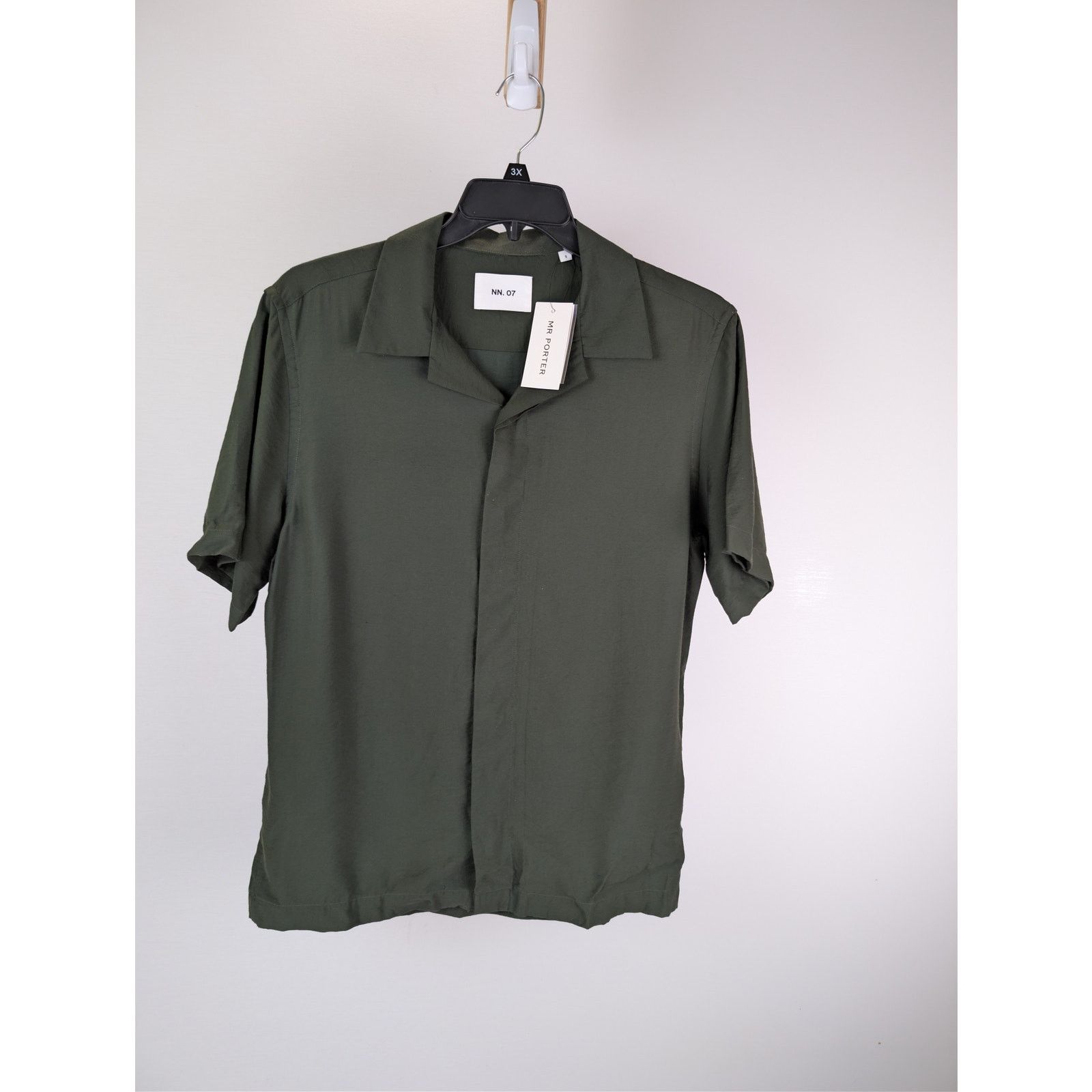 NN07 o1rshd1 CC20 Men's Dark Green Resort Collar Shirt Size US S / EU 44-46 / 1 - 1 Thumbnail