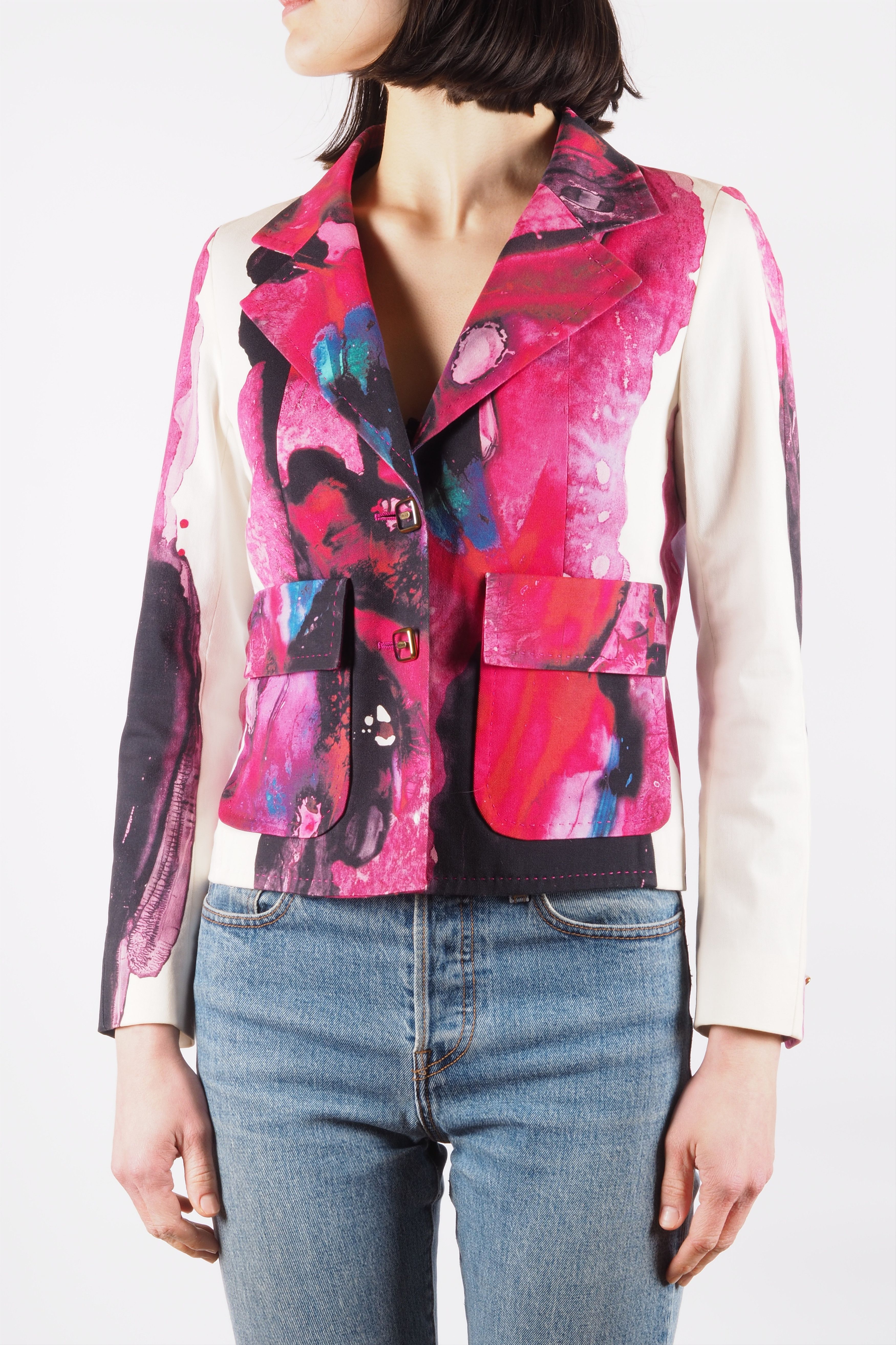 Escada Escada Vintage Abstract Print Blazer Size S / US 4 / IT 40 - 2 Thumbnail