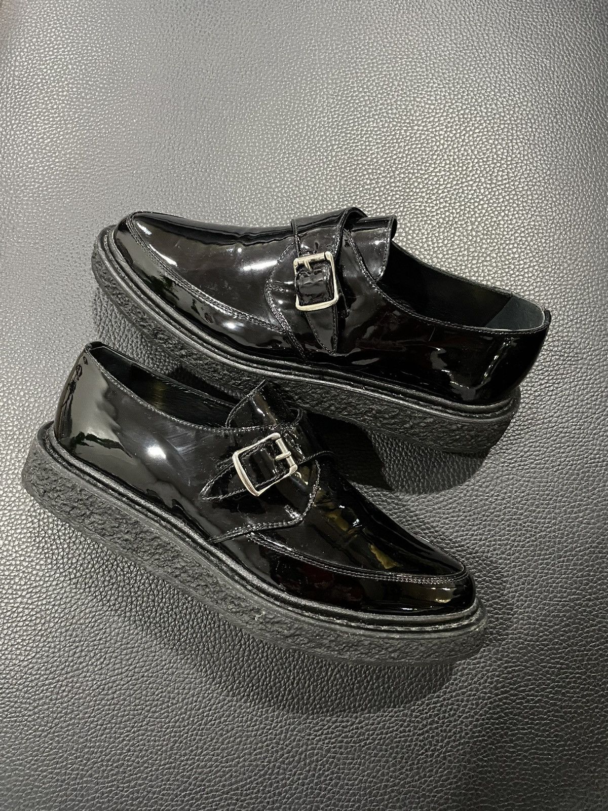 Grailed × Saint Laurent Paris SLP F/W 14 - Monk-Strap Patent-Leather Creepers Hedi Era Size US 8.5 / EU 41-42 - 3 Thumbnail