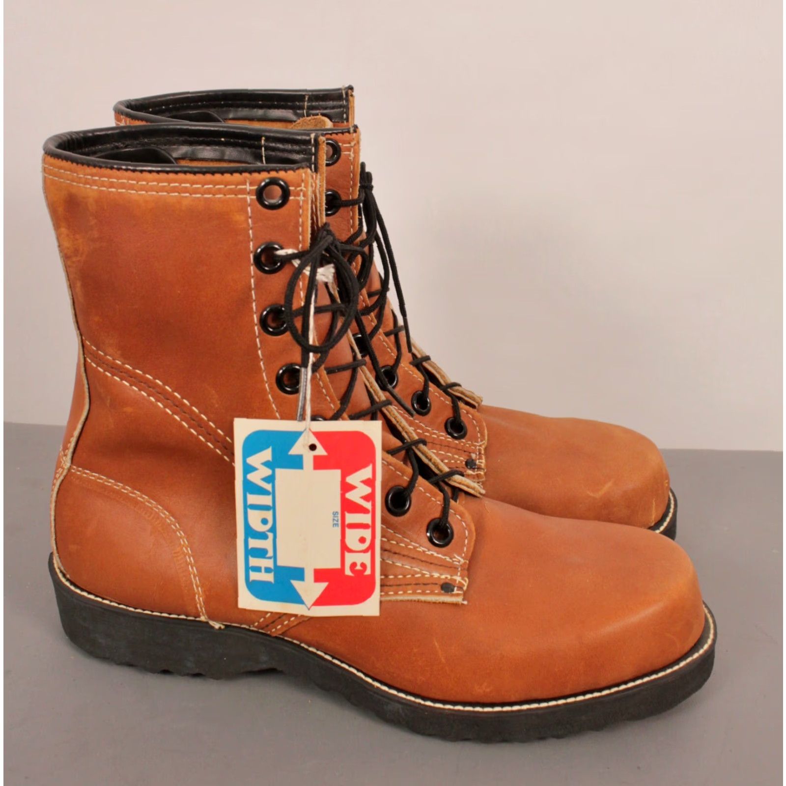 Nautica VINTAGE Utica Boots Boots Outdoor Mens 9 EEE Brown 1970s VTG Utica Brown Hunting / Outdoor Work Boots 9 EEE Mens Size US 9 / EU 42 - 4 Thumbnail