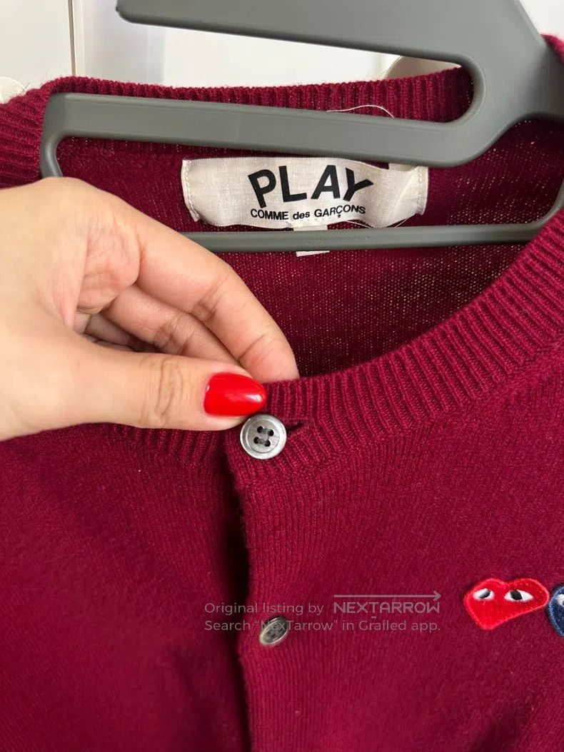Comme des Garcons Comme Des Garcons Wine red wool knitted cardigan Size L / US 10 / IT 46 - 4 Thumbnail