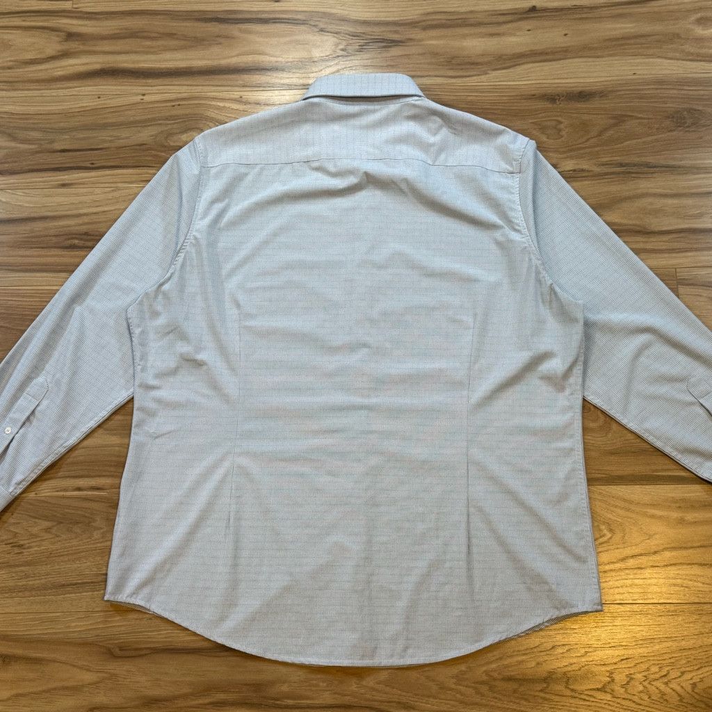 Jordan Brand Mizzen+Main Leeward XL Classic Fit Blue Micro Grid Shirt Size 38L - 8 Thumbnail