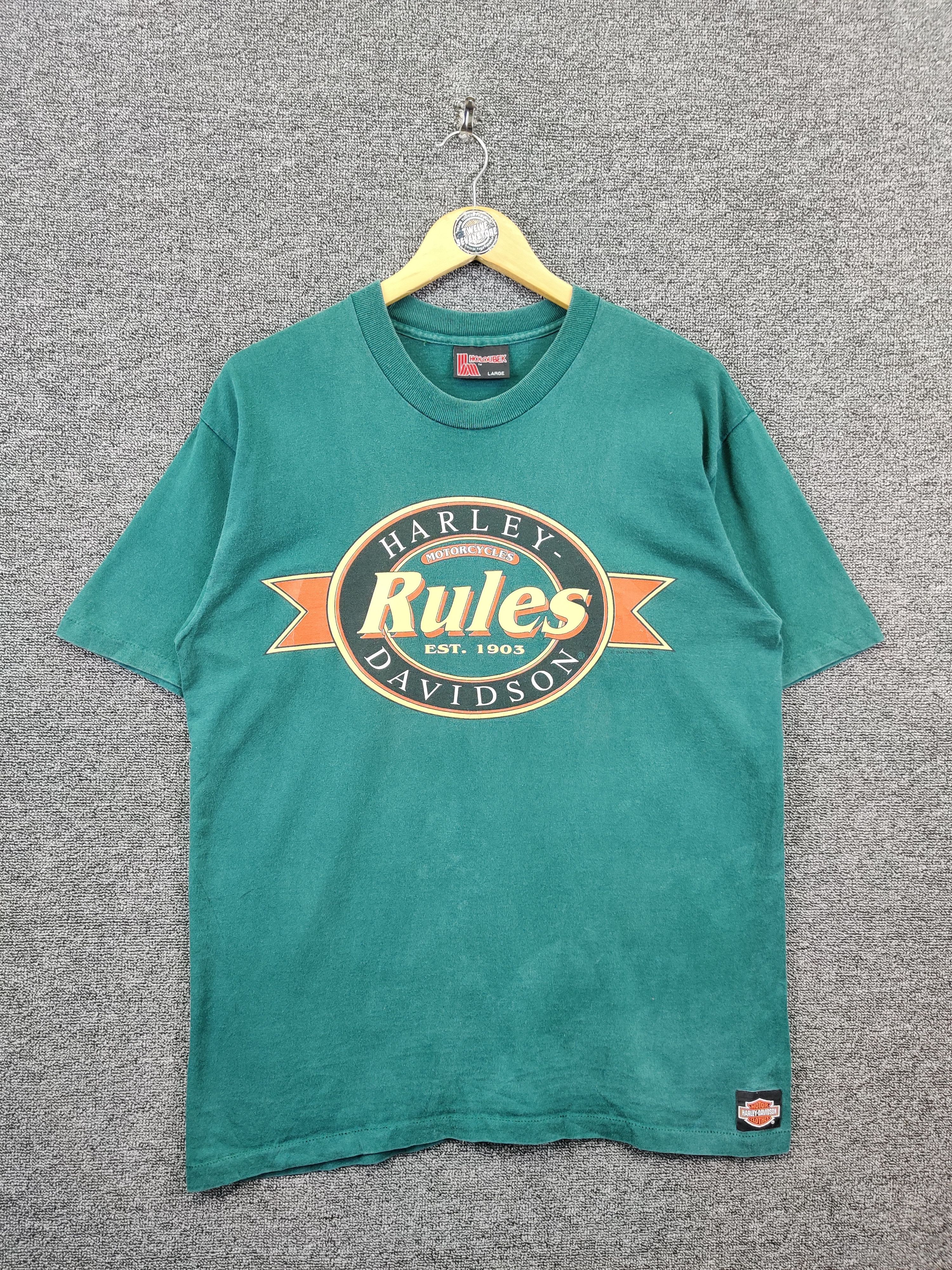 Harley Davidson Vintage 90s Harley Davidson Augusta North Country Tshirt Size US L / EU 52-54 / 3 - 1 Thumbnail