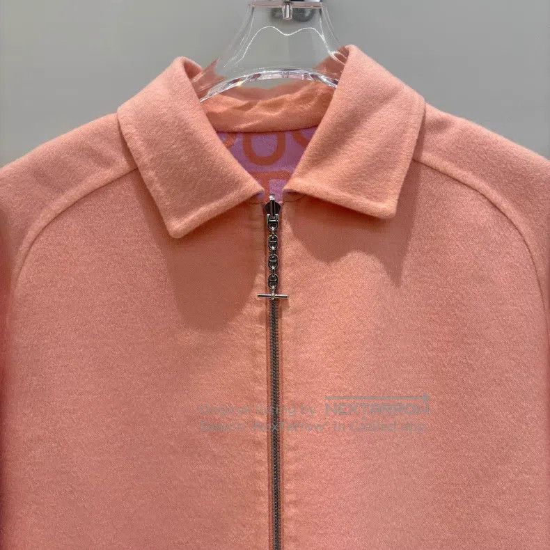 Hermes Hermes Zip-up Double-breasted Long Sleeve Coat - Pink Size XS / US 0-2 / IT 36-38 - 6 Thumbnail