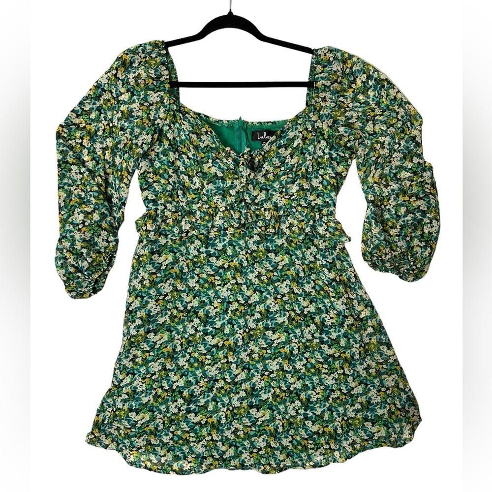 Lulus Lulus l Floral Print Long Sleeve Tie-Front Dress Medium Size M / US 6-8 / IT 42-44 - 2 Thumbnail