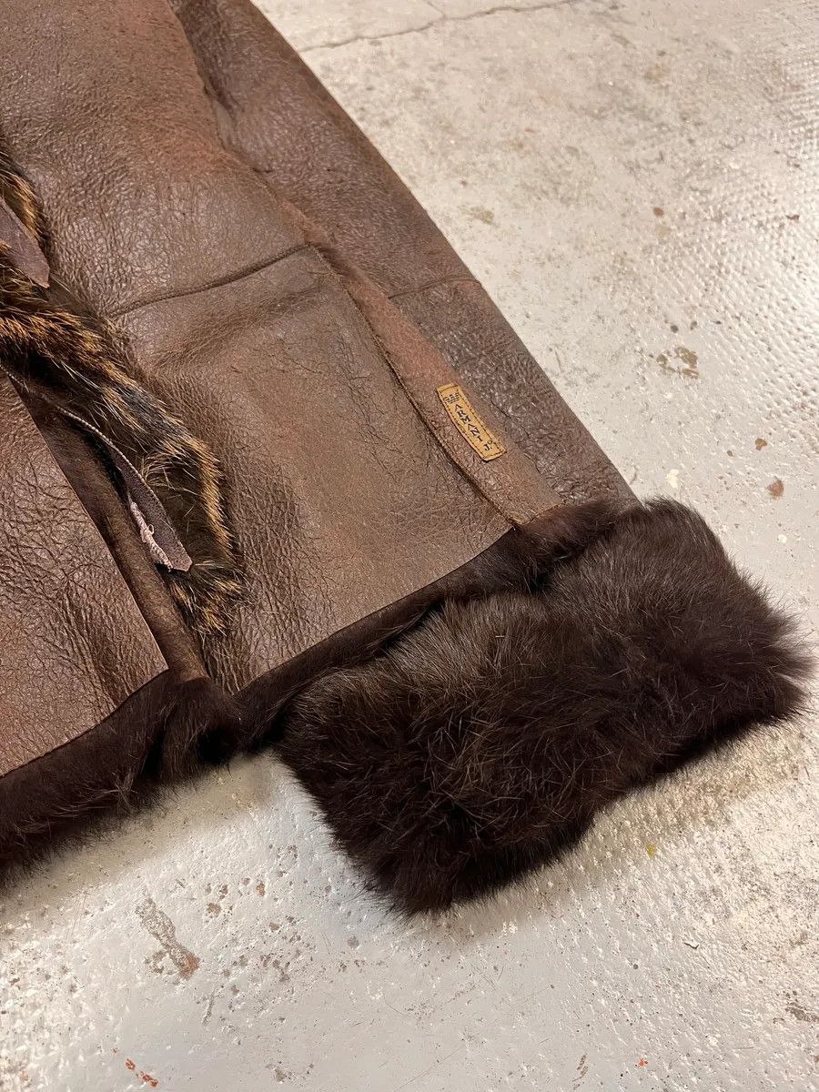 Armani 2010s Armani Fur Collar Painted Brown Leather Jacket Size M / US 6-8 / IT 42-44 - 7 Thumbnail
