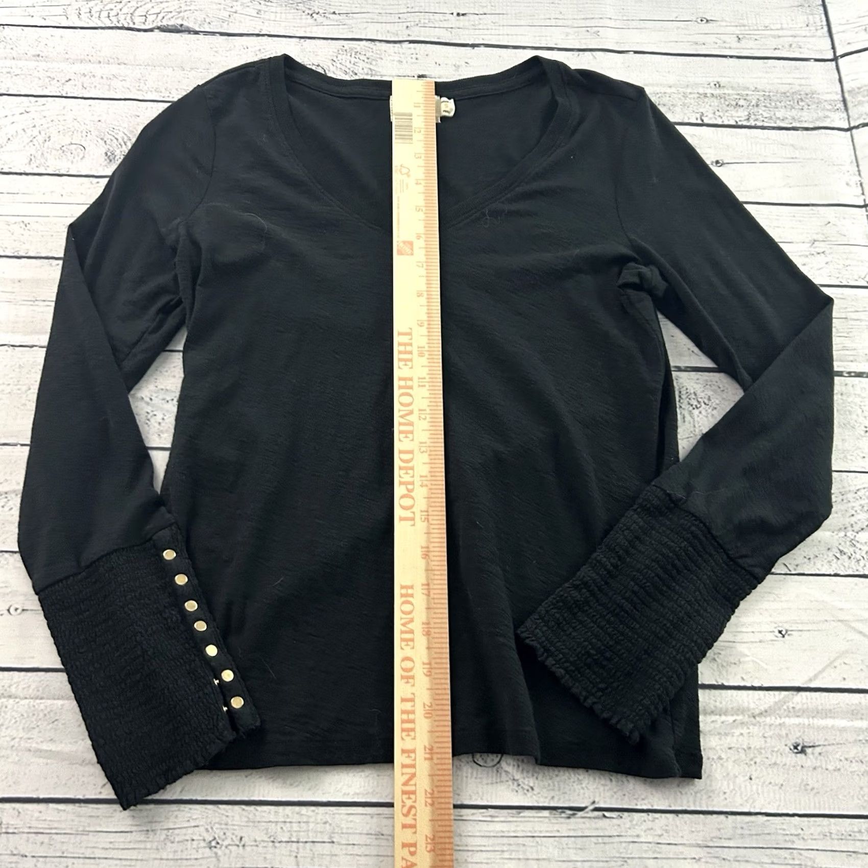 P.E Nation Nation Long Sleeve LTD Paige Smock Cuff Tee Women's Small Black Size S / US 4 / IT 40 - 3 Thumbnail
